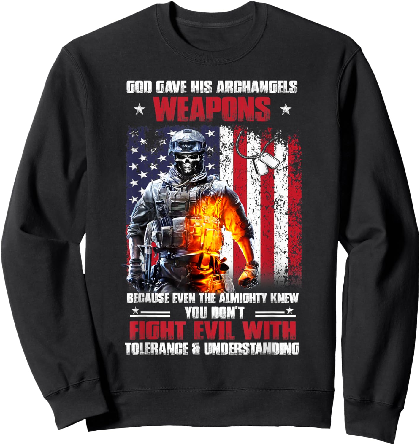 Veteran God Gave His Archangels Weapons Sweatshirt - Sweatshirt | Black
