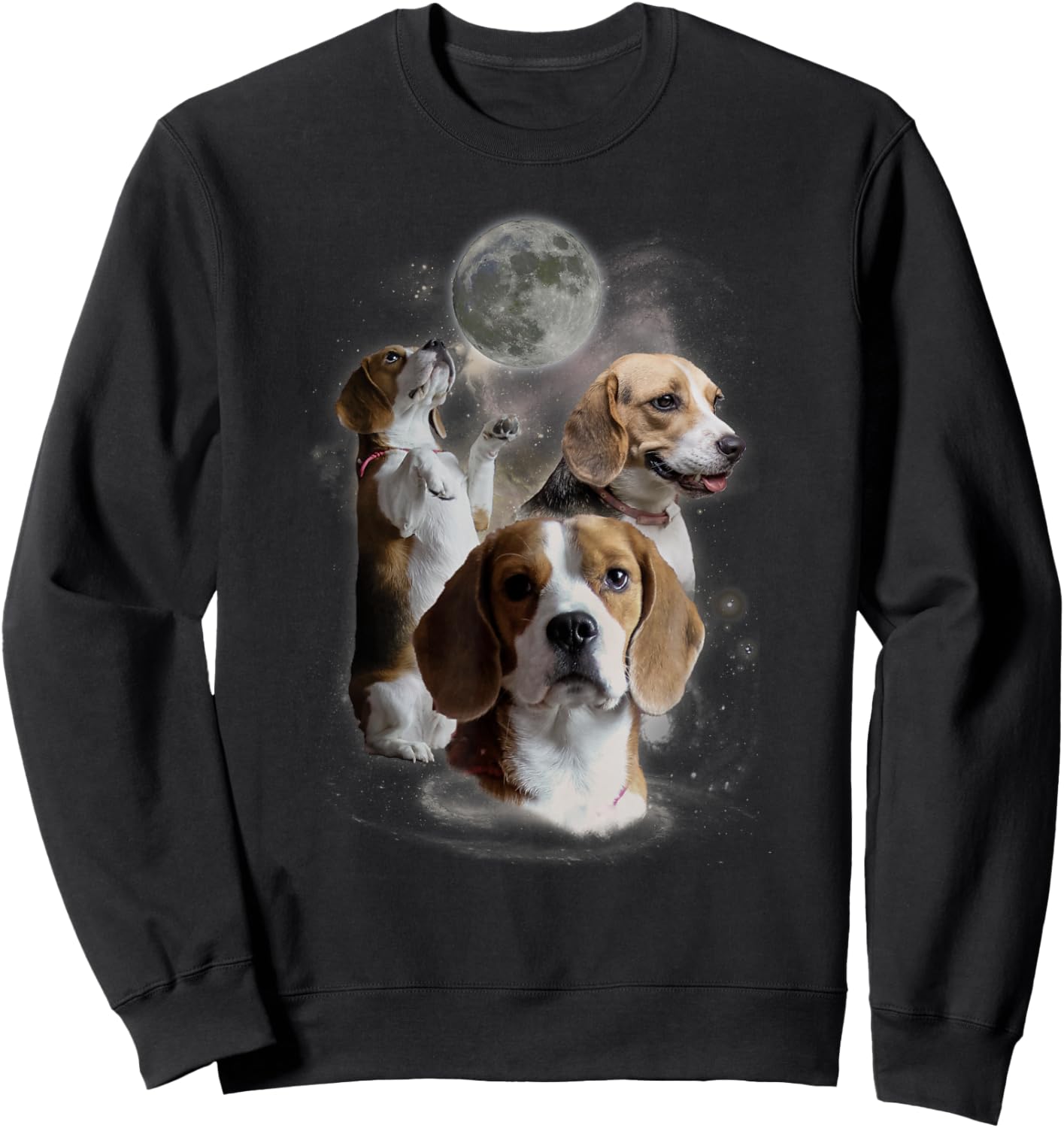 Howling at the Moon Shirt - Funny Beagle Shirt - Beagle Sweatshirt - Sweatshirt | Black