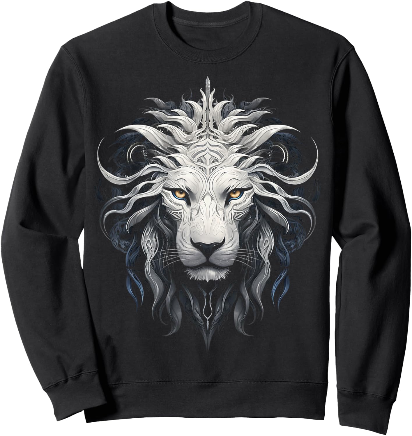 Lion Mandala Animal Zoo Illustration Lion Sweatshirt - Sweatshirt | Black