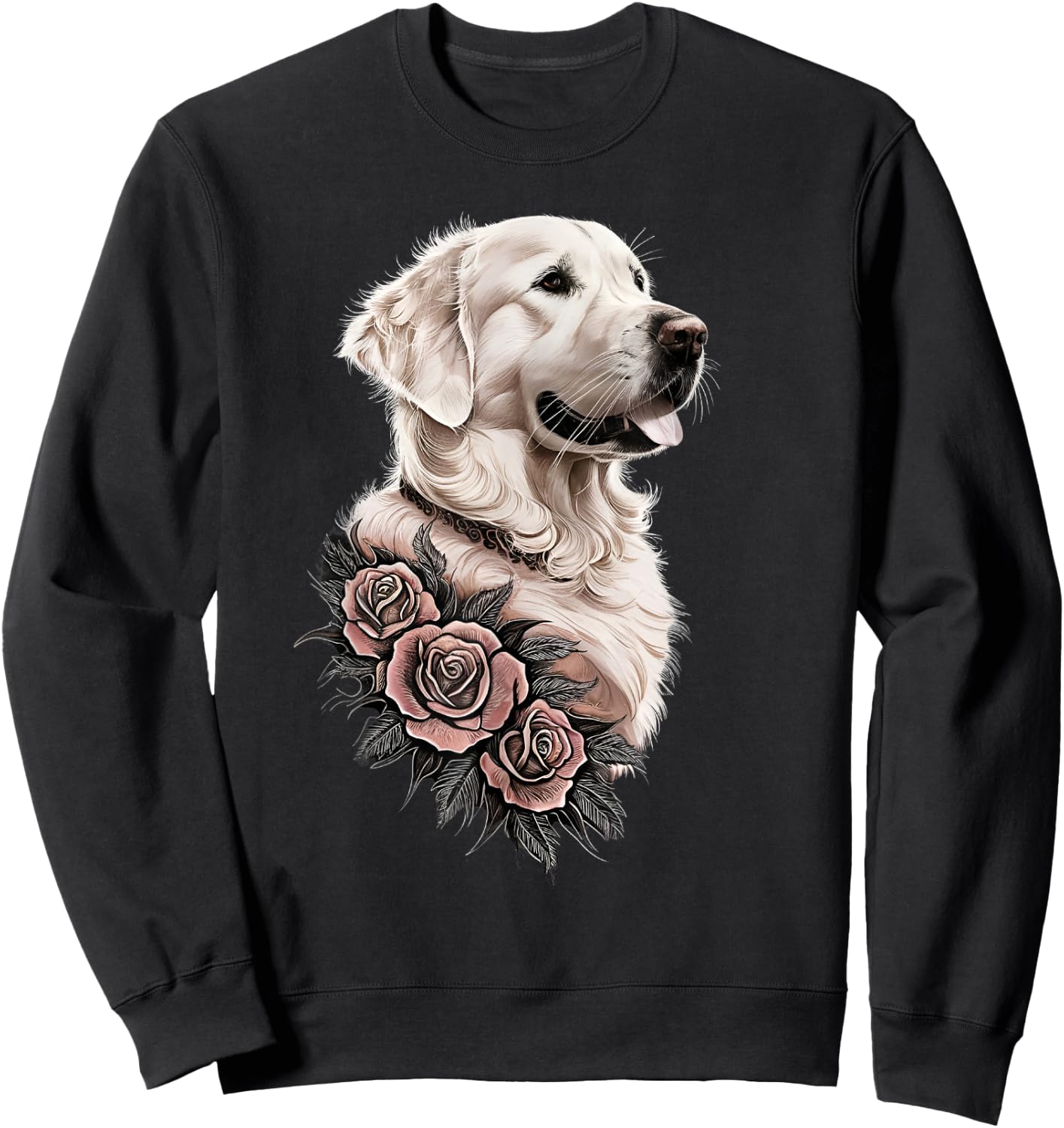White English Cream Golden Retriever Dog Men Kids Sweatshirt - Sweatshirt | Black