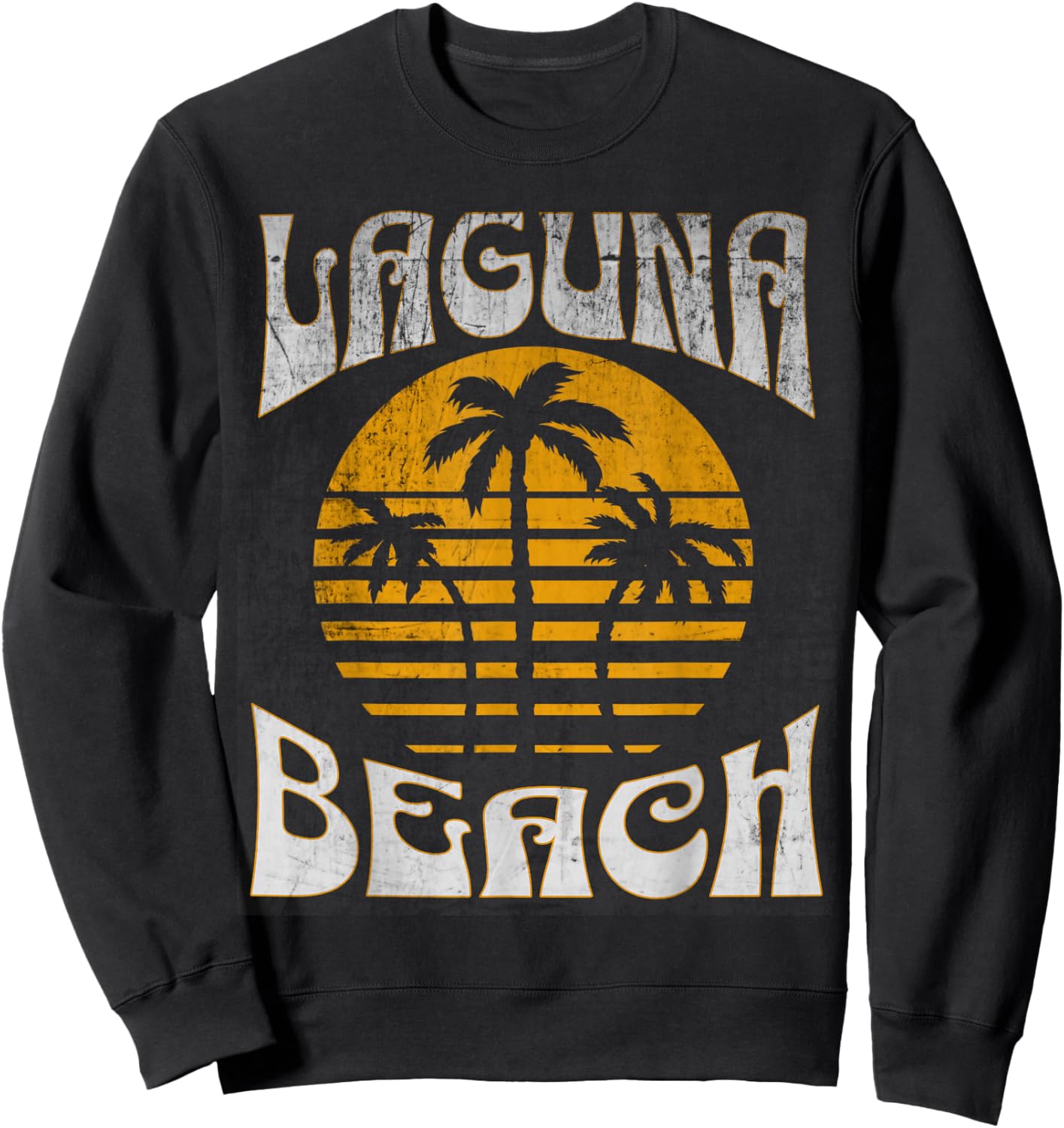 Laguna California Beach Summer Vacation Vintage Men Women Kids Sweatshirt - Sweatshirt | Black