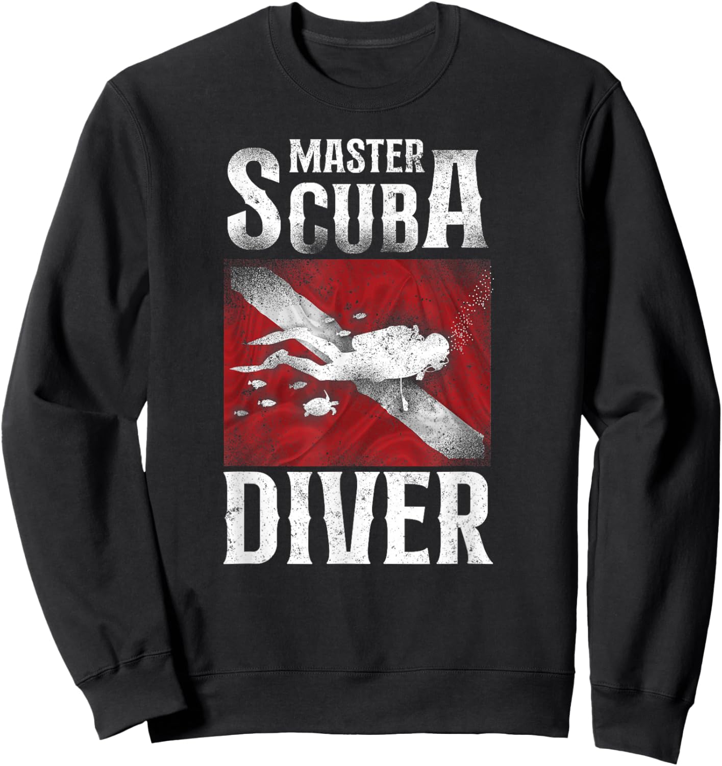 Diving Master Scuba Diver Down Sweatshirt - Sweatshirt | Black