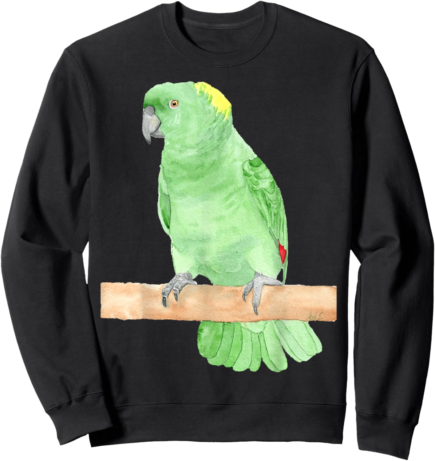 Yellow-naped amazon watercolor parrot Sweatshirt - Sweatshirt | Black