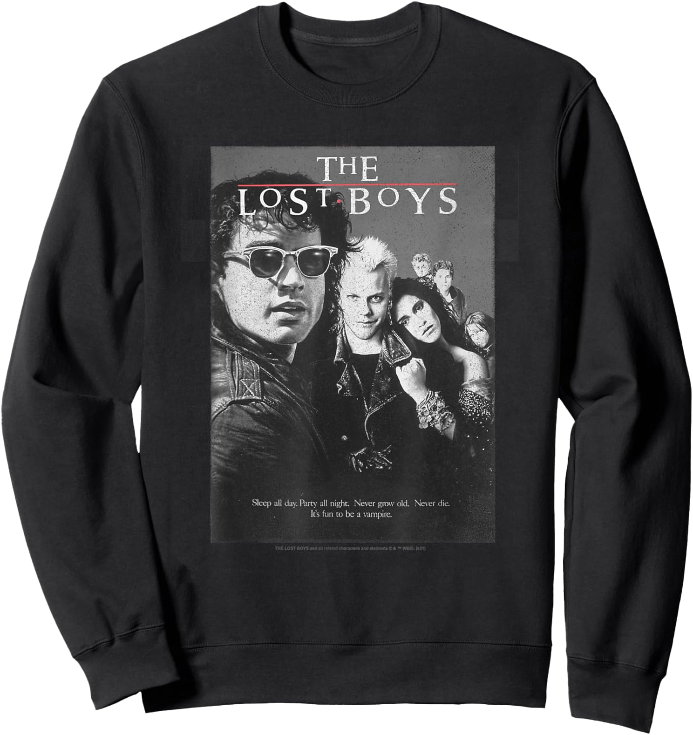 Lost Boys Group Shot Black & White Movie Poster Sweatshirt - Sweatshirt | Black