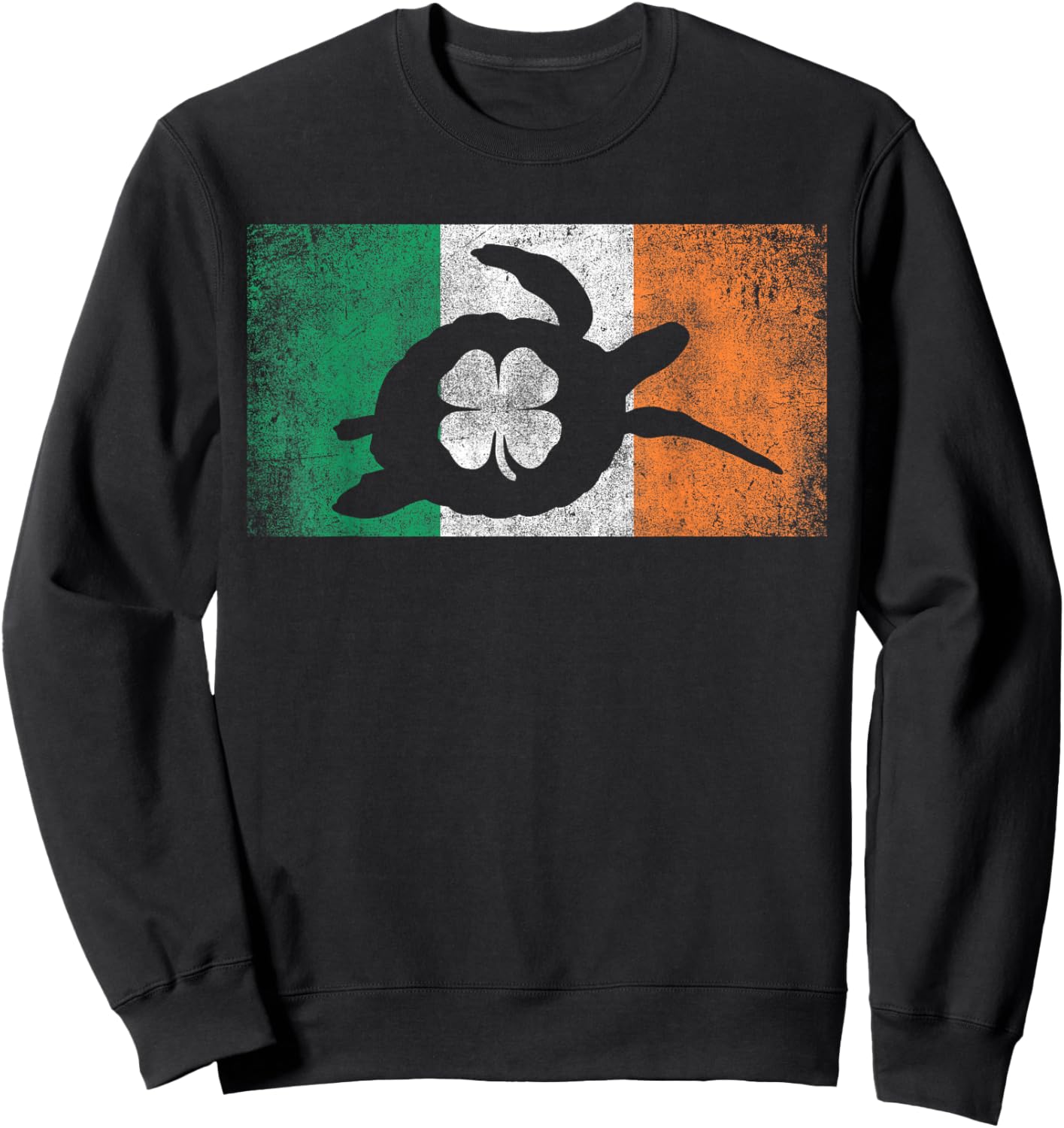 Sea Turtle St. Patrick's Day Irish Flag Ireland Saint Paddys Sweatshirt - Sweatshirt | Black