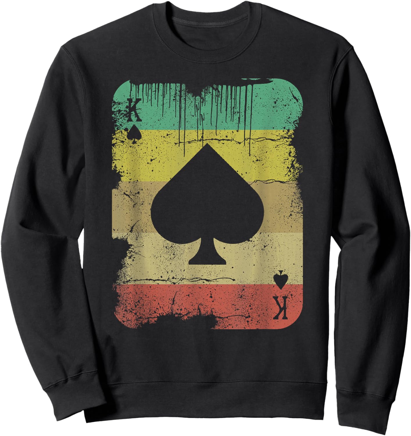 Retro Poker Texas Hold'Em King Of Spades - Vintage Poker Sweatshirt - Sweatshirt | Black