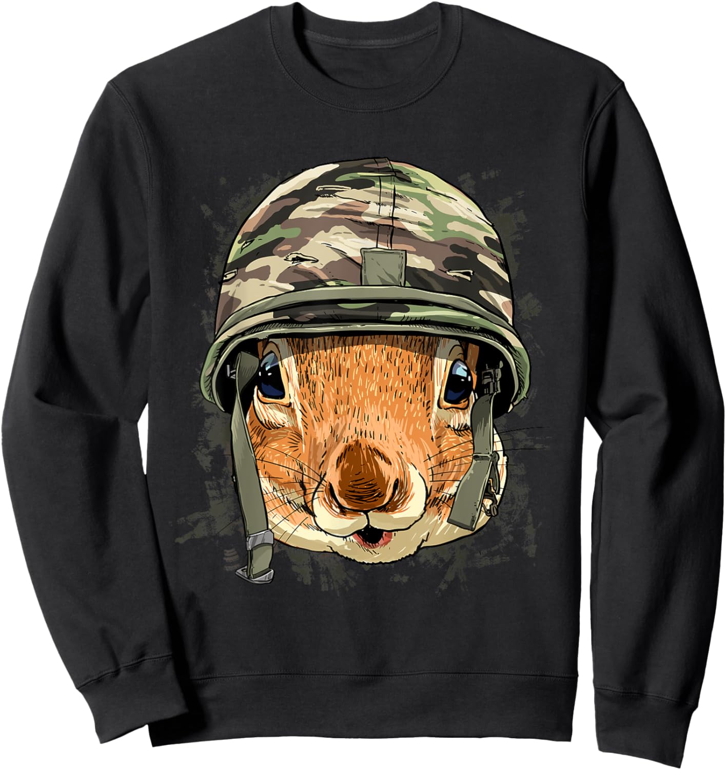 Squirrel Soldier Veteran Army Squirrel Rodent Animal Lover Sweatshirt - Sweatshirt | Black