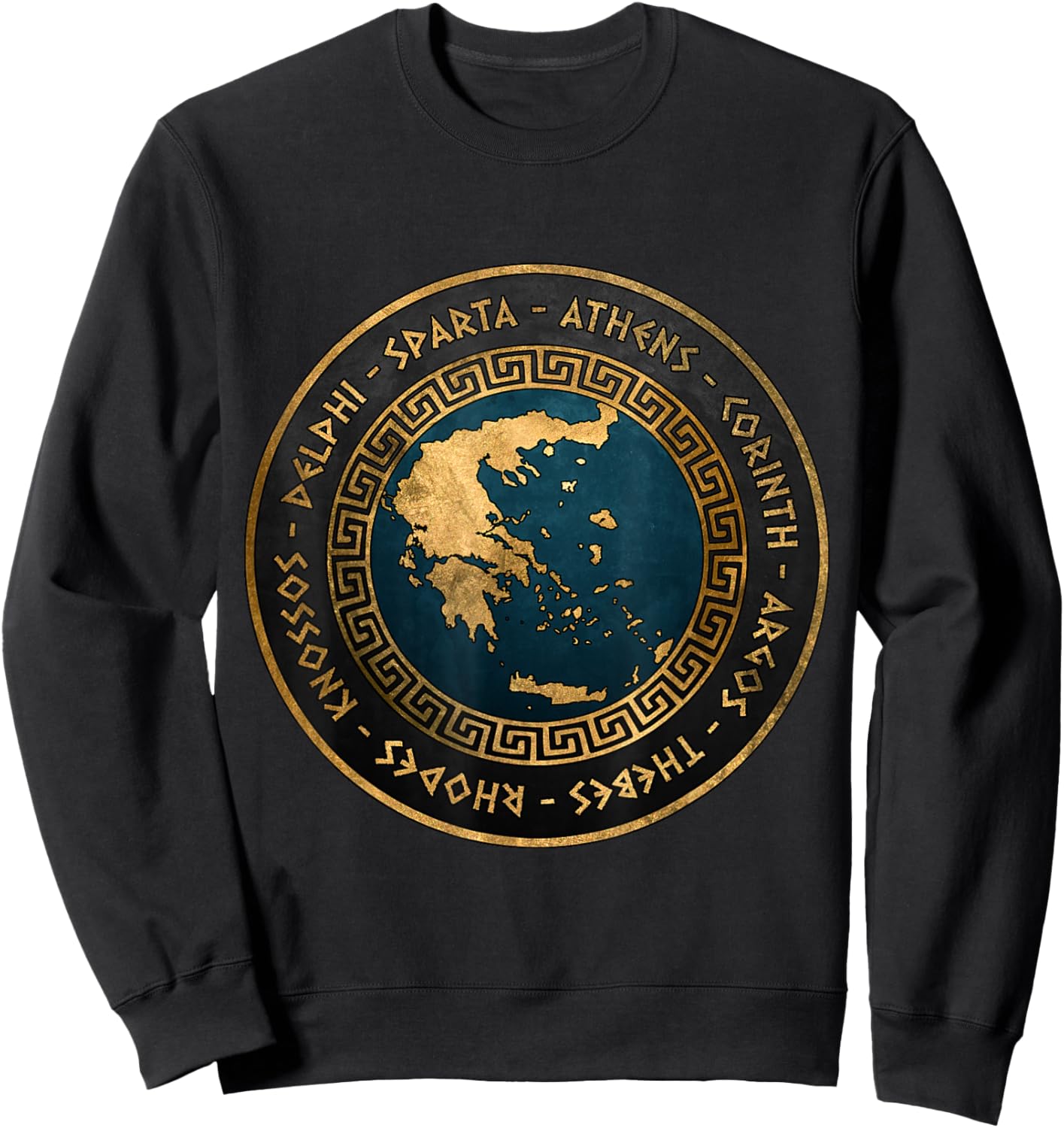 Agema Apparel Ancient Greek Cities of Ancient Greece , Black Sweatshirt - Sweatshirt | Black