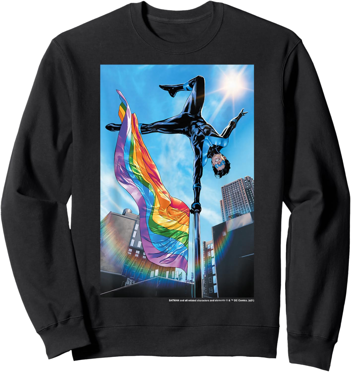 DC Comics Pride Nightwing Flag Flip Sweatshirt - Sweatshirt | Black