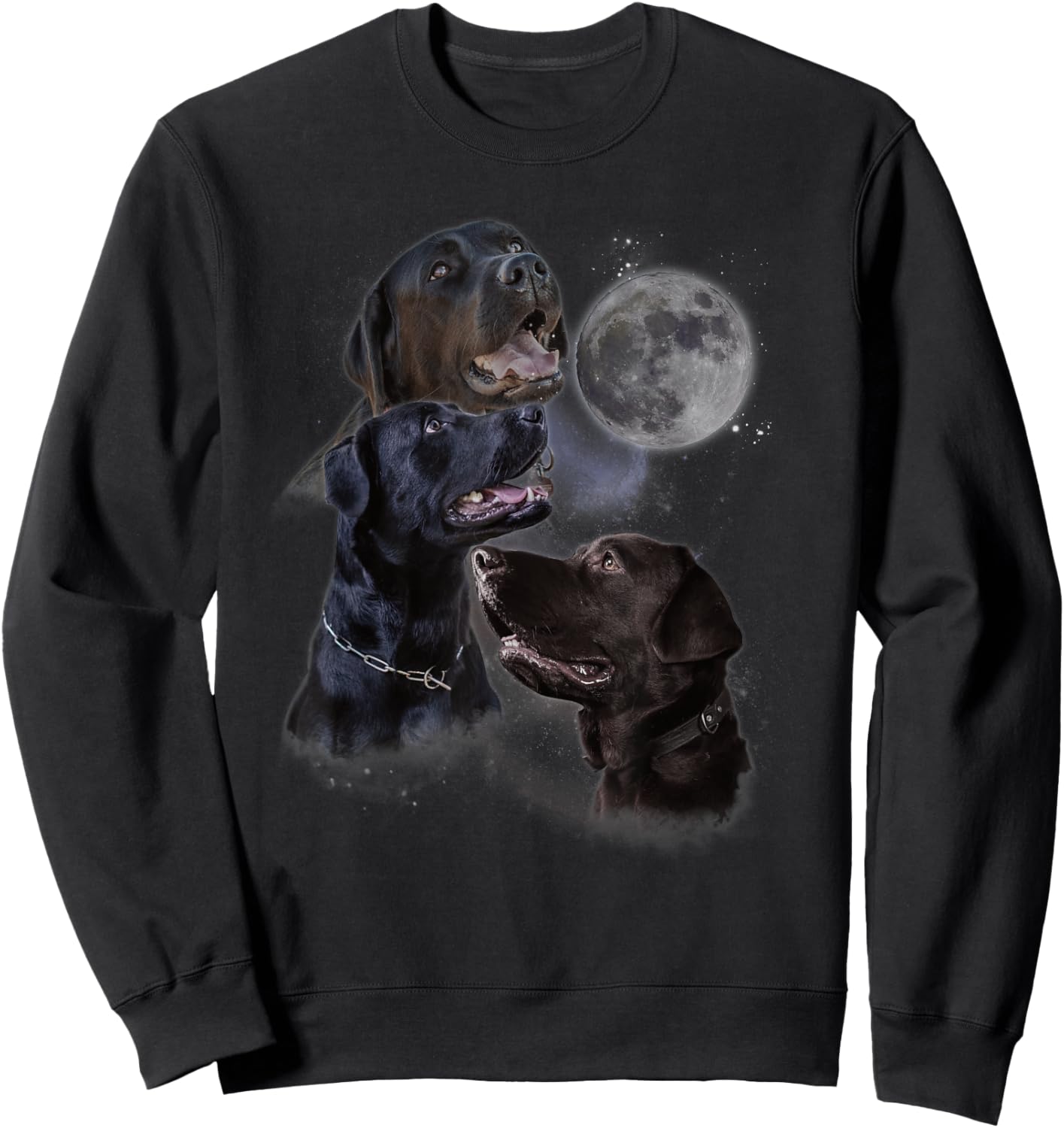 Howling at the Moon Shirt - Funny Labrador Retriever Sweatshirt - Sweatshirt | Black