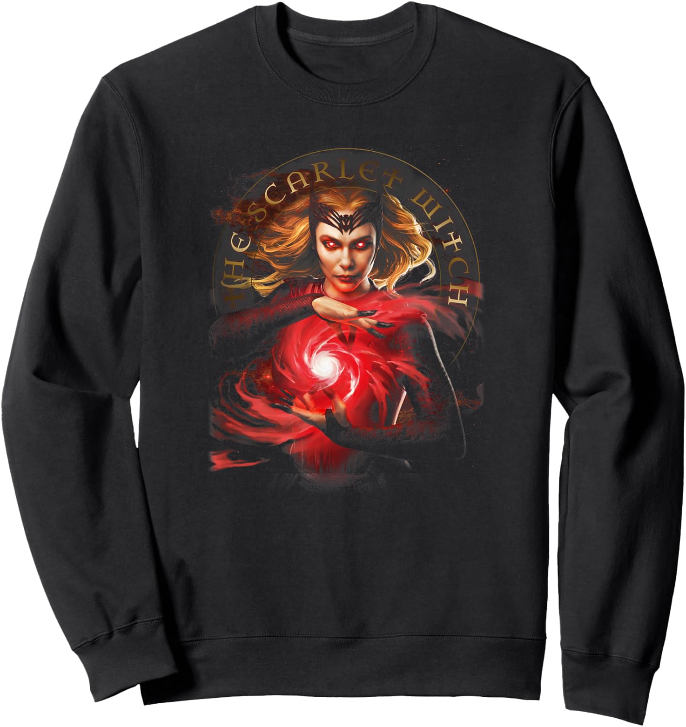 Marvel Doctor Strange 2 The Scarlet Witch Glowing Eyes Sweatshirt - Sweatshirt | Black