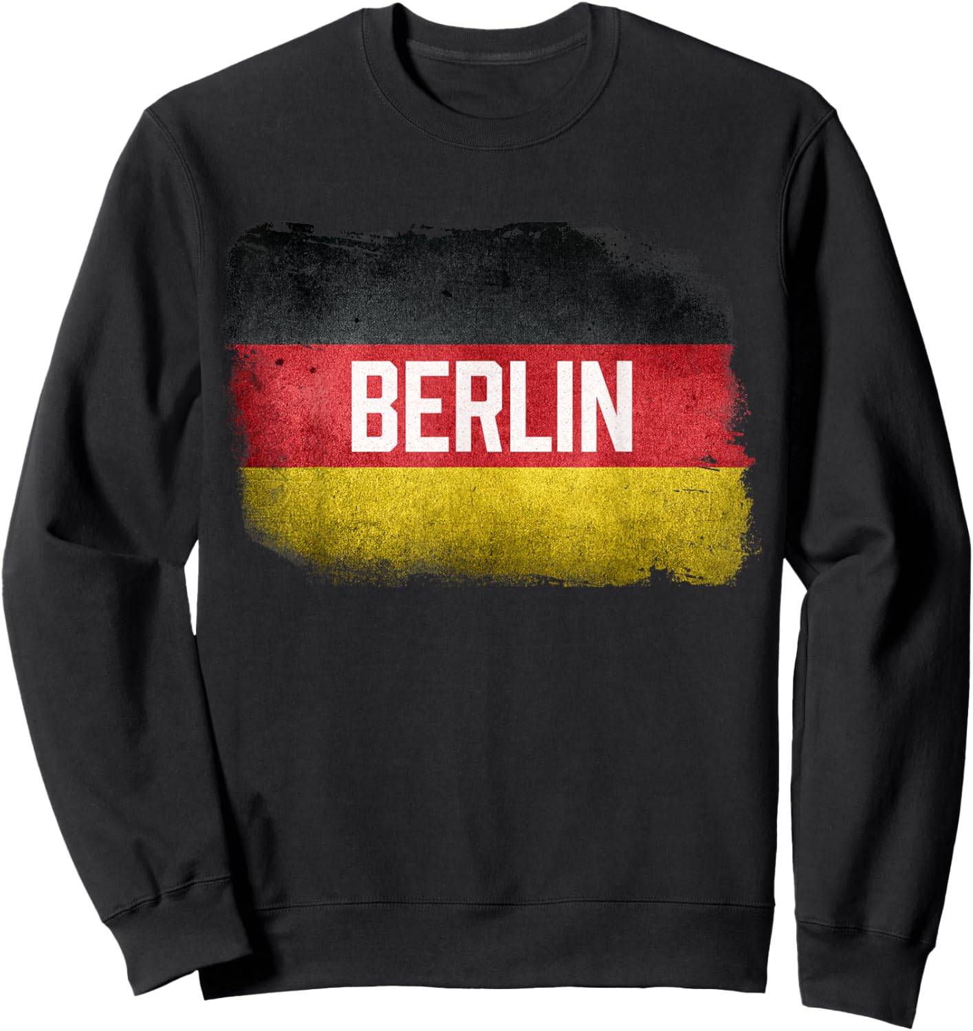 Berlin | Germany German Flag Vintage Distressed Souvenir Sweatshirt - Sweatshirt | Black