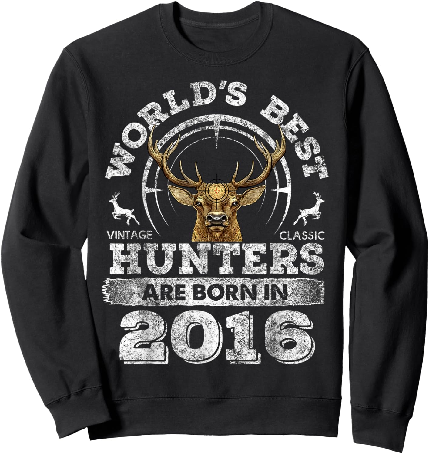 6 Years Old Deer Hunter Born in 2016 6th Birthday Hunter Sweatshirt - Sweatshirt | Black