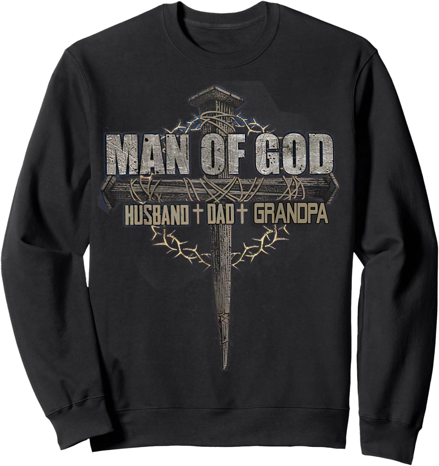 Man of God Husband Dad Grandpa Sweatshirt - Sweatshirt | Black