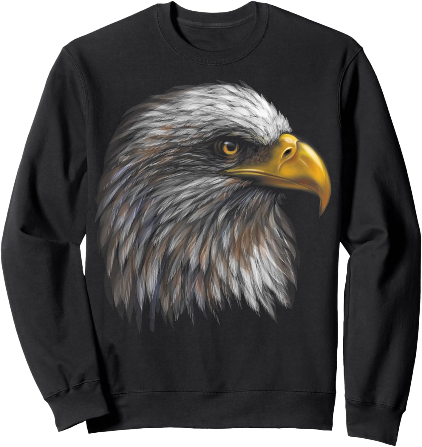Cute Bald Eagle Head Black Art for Lovers of Eagles Birds Sweatshirt - Sweatshirt | Black