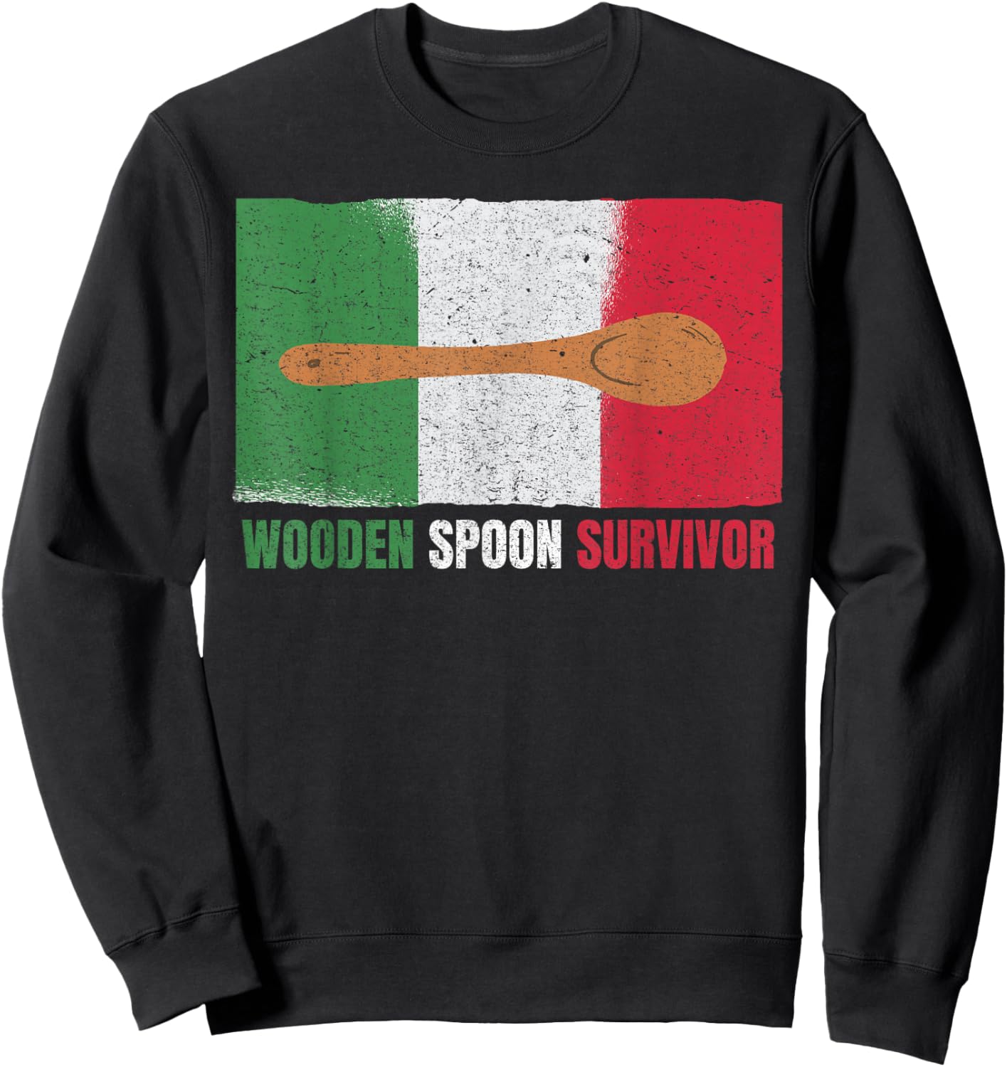 Funny "wooden spoon survivor" - Italian Sweatshirt - Sweatshirt | Black