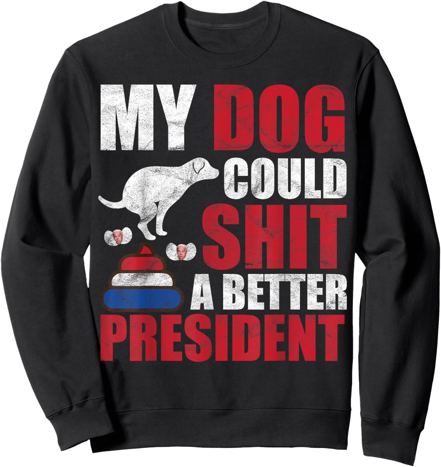 My Dog Could Shit A Better President Funny Anti Joe Biden Men Women Sweatshirt - Sweatshirt | Black