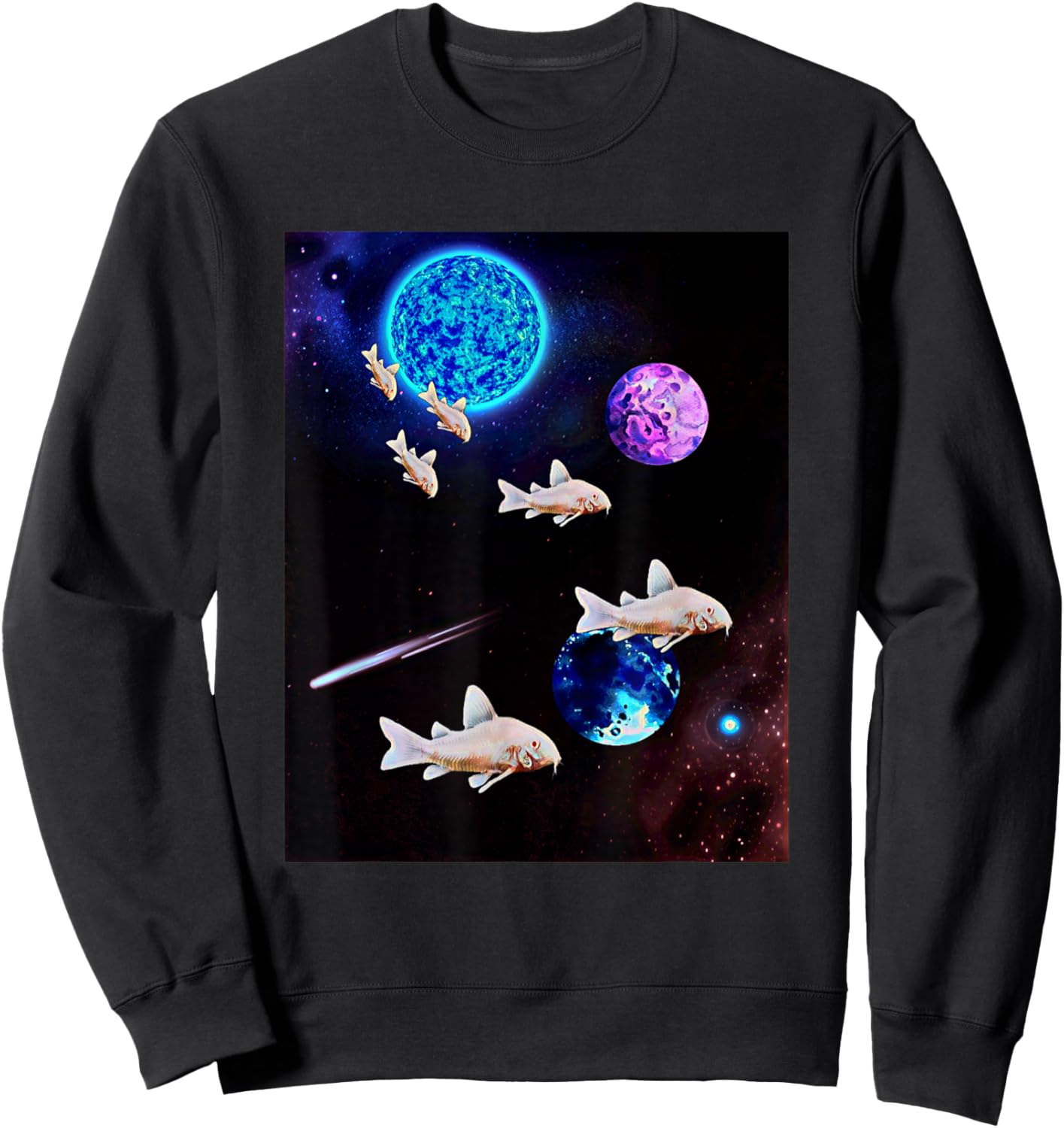 Corydoras Catfish Galaxy Planets Aquarium Catfish Lovers Sweatshirt - Sweatshirt | Black