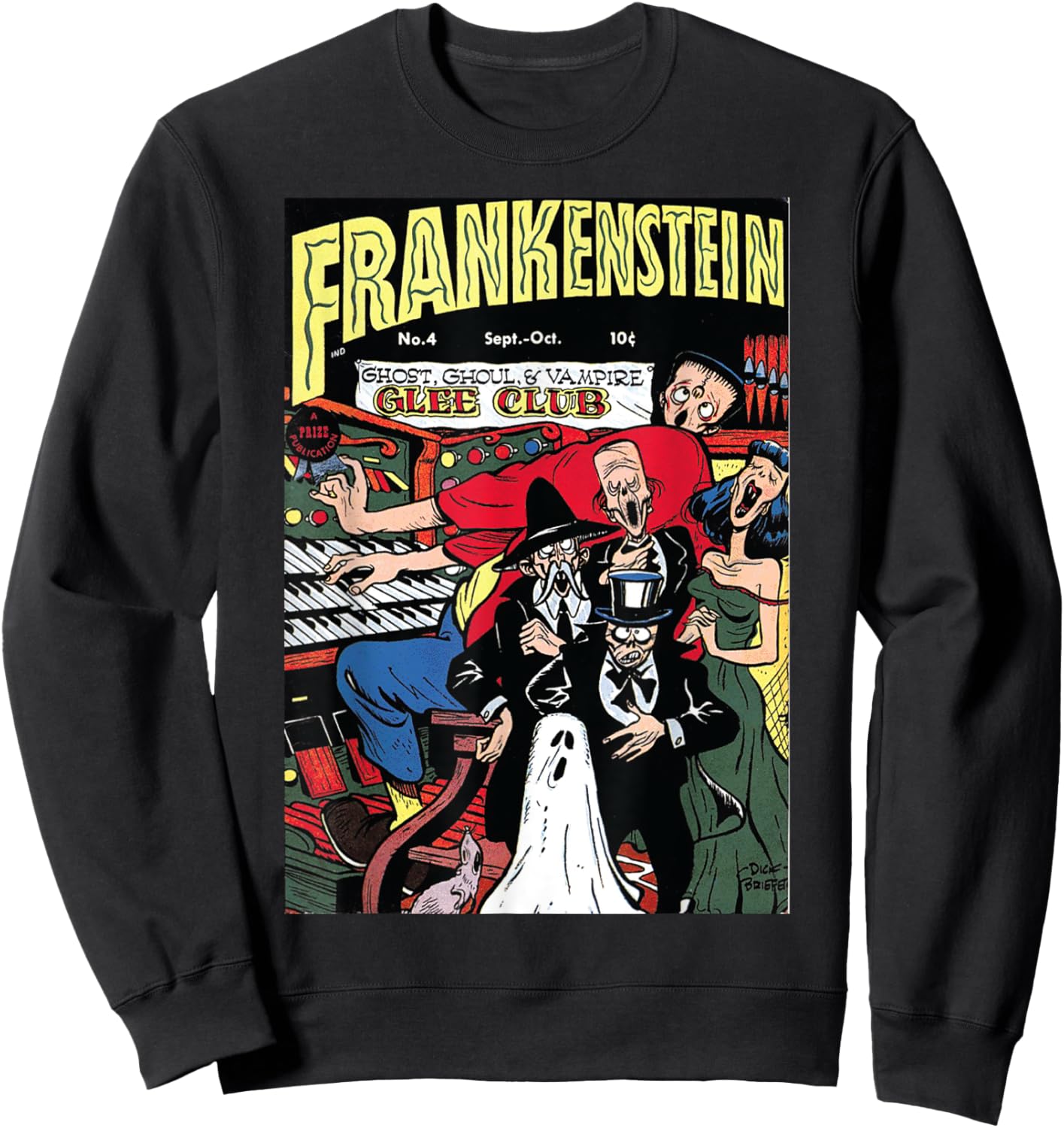 Frankenstein Halloween Horror Vintage Comic Book Retro Funny Sweatshirt - Sweatshirt | Black