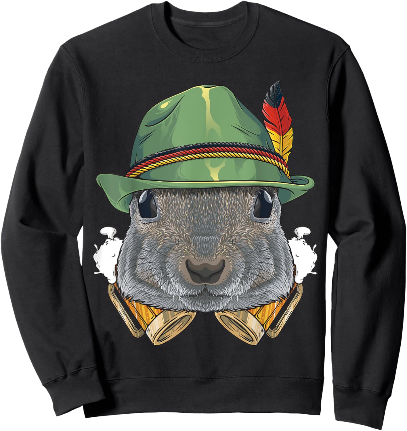 Squirrel Oktoberfest German Beer Fest Beerfest Costume Sweatshirt - Sweatshirt | Black
