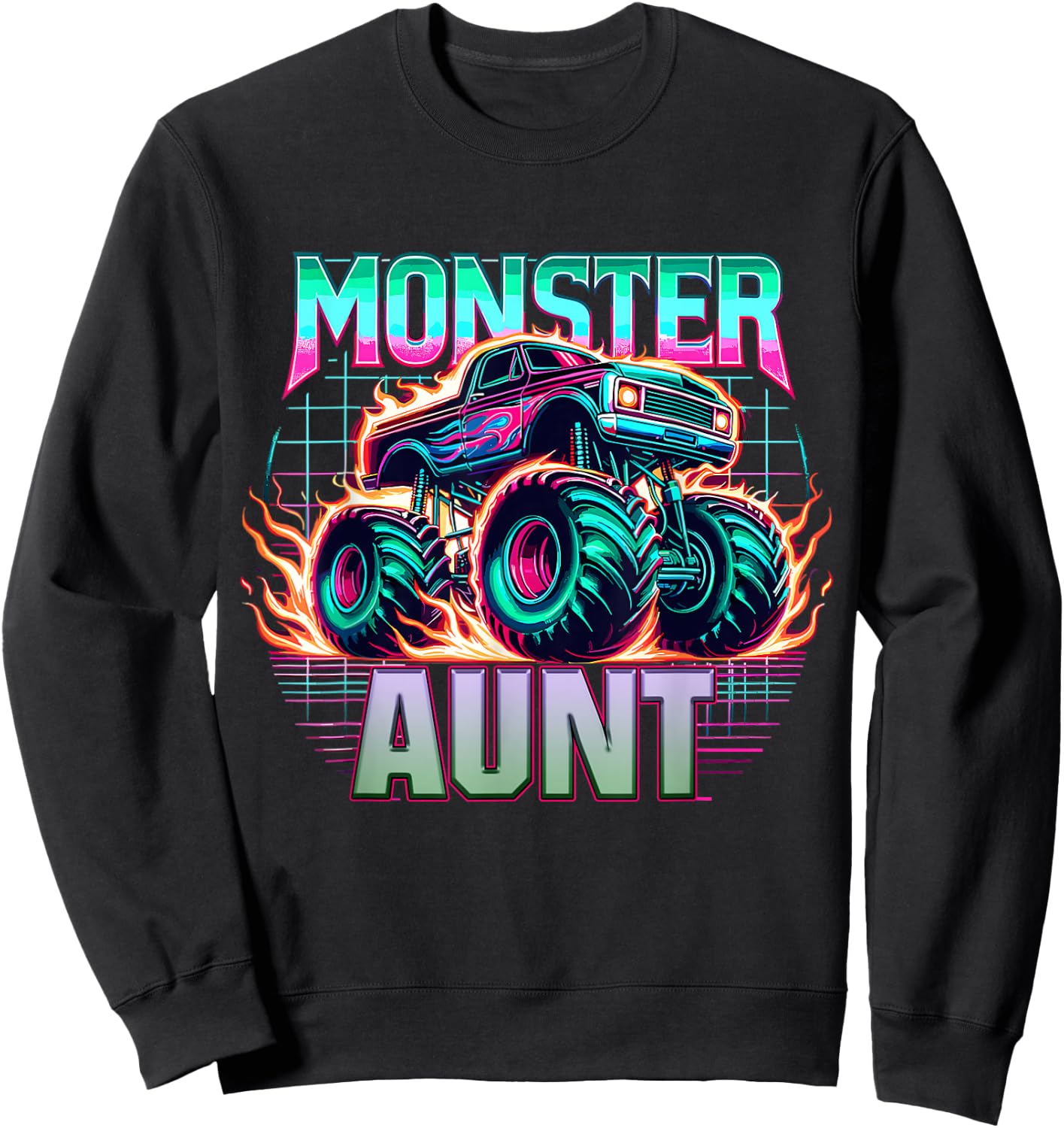 Monster Truck Aunt Monster Truck Are My Jam Truck Lovers Sweatshirt - Sweatshirt | Black