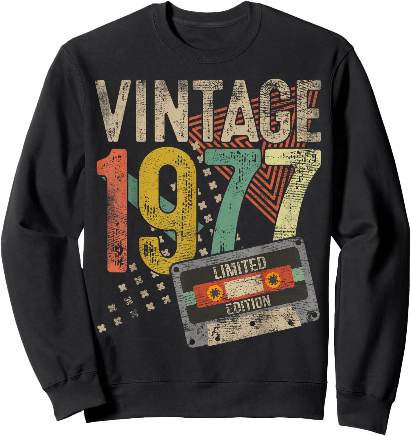 Vintage 1977 48th Birthday Gifts Women 48 Year Old Sweatshirt - Sweatshirt | Black
