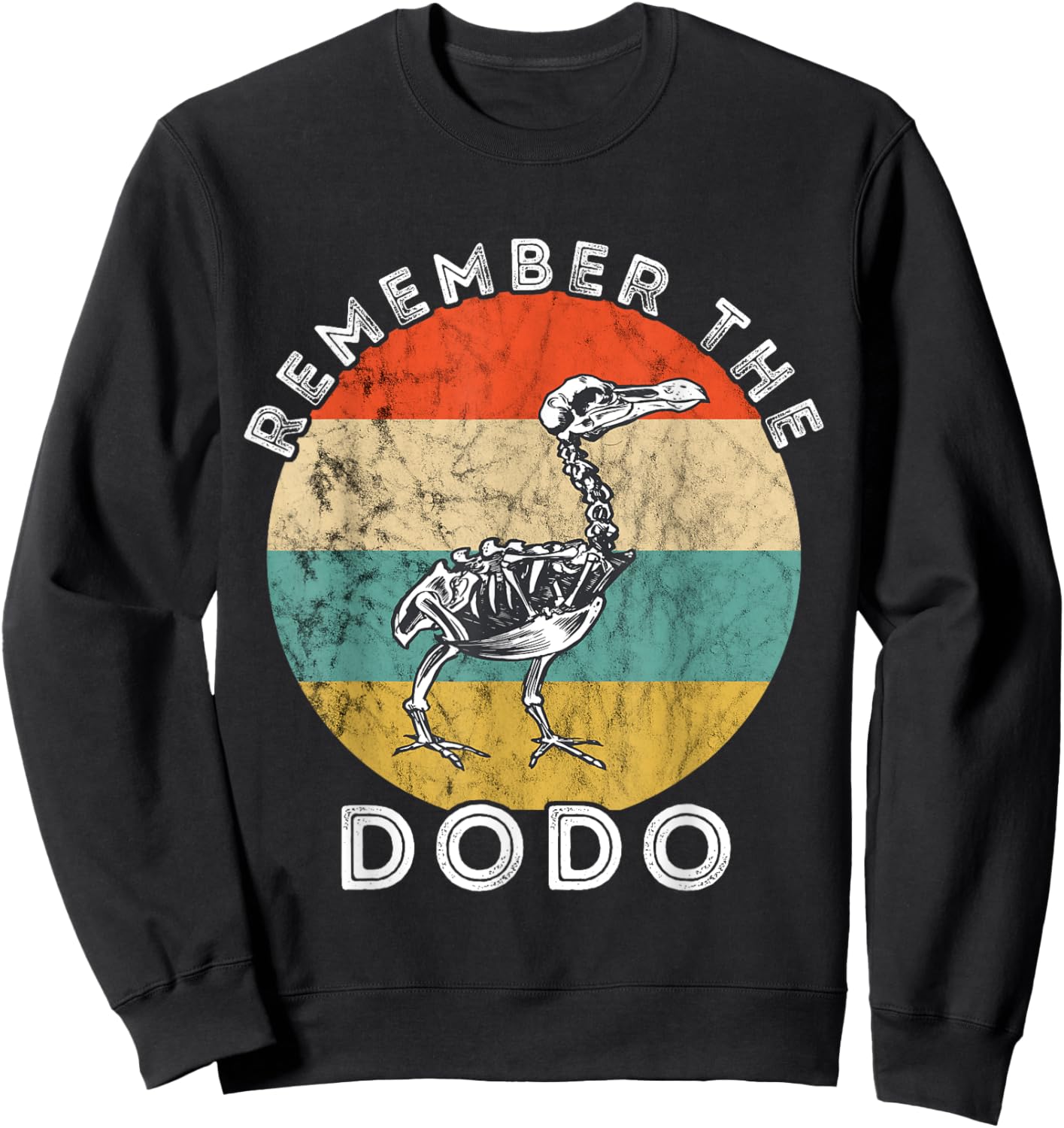 Remember The Dodo Bird Retro Vintage Sunset Skeleton Sweatshirt - Sweatshirt | Black