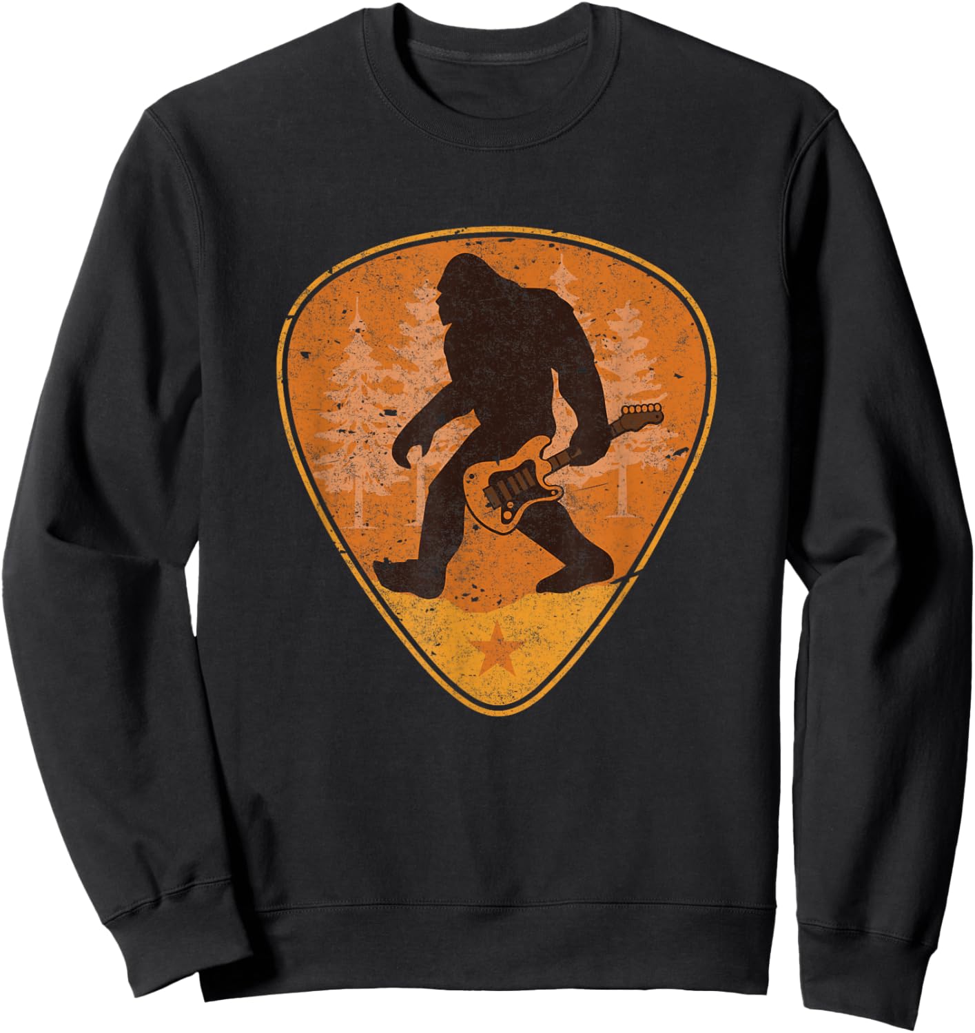 Bigfoot Guitar Sasquatch Yeti Shirt Guitarist Music Men Sweatshirt - Sweatshirt | Black