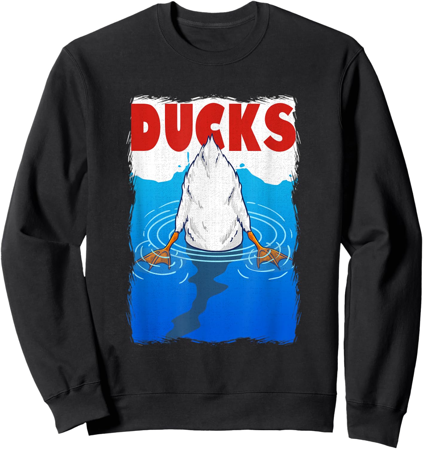 Retro 90s Movies Duck Pun Meme Men Women Funny Duck Sweatshirt - Sweatshirt | Black