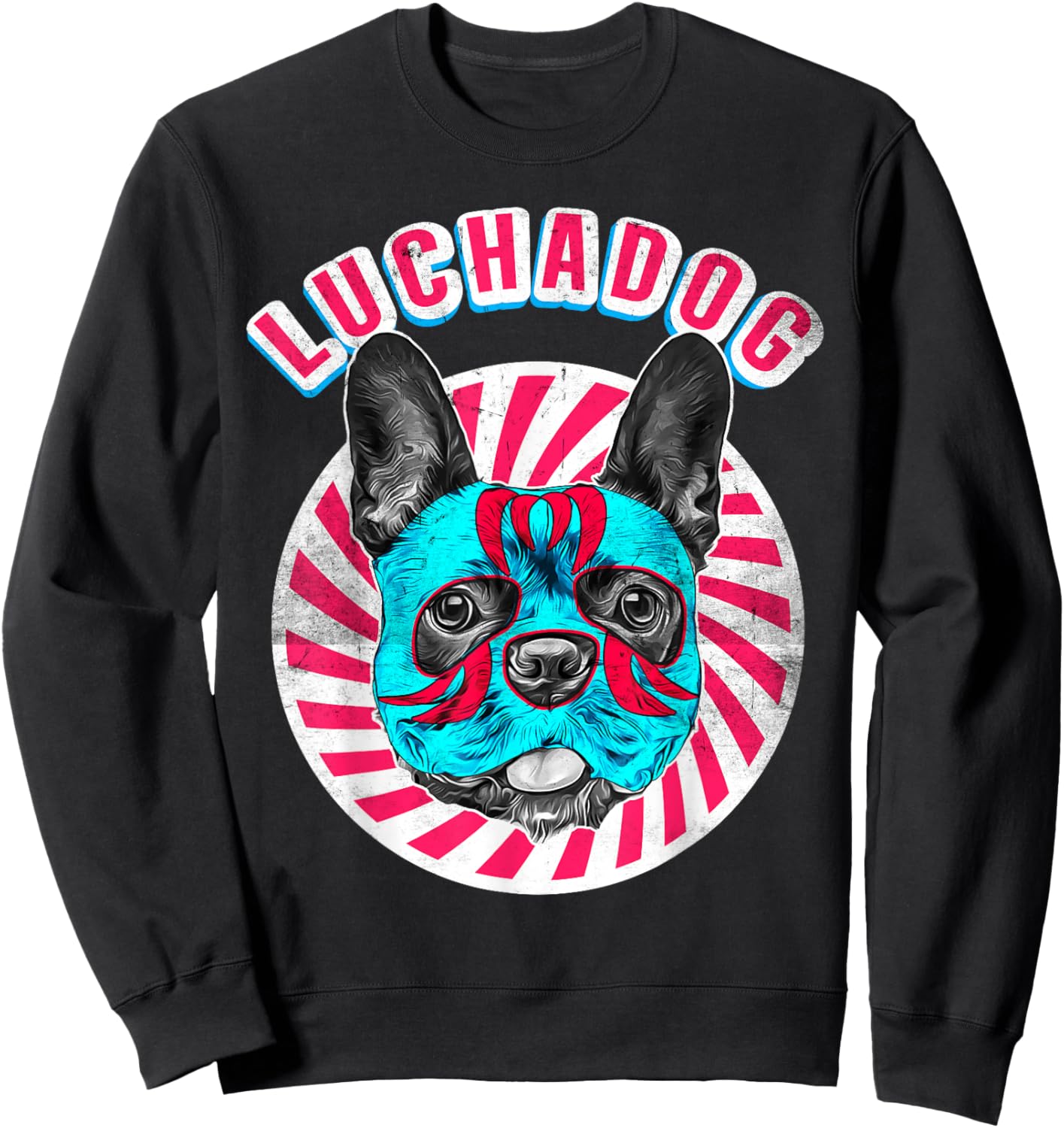 Luchadog Mexican Wrestling - Lucha Luchador Dog Wears Mask Sweatshirt - Sweatshirt | Black