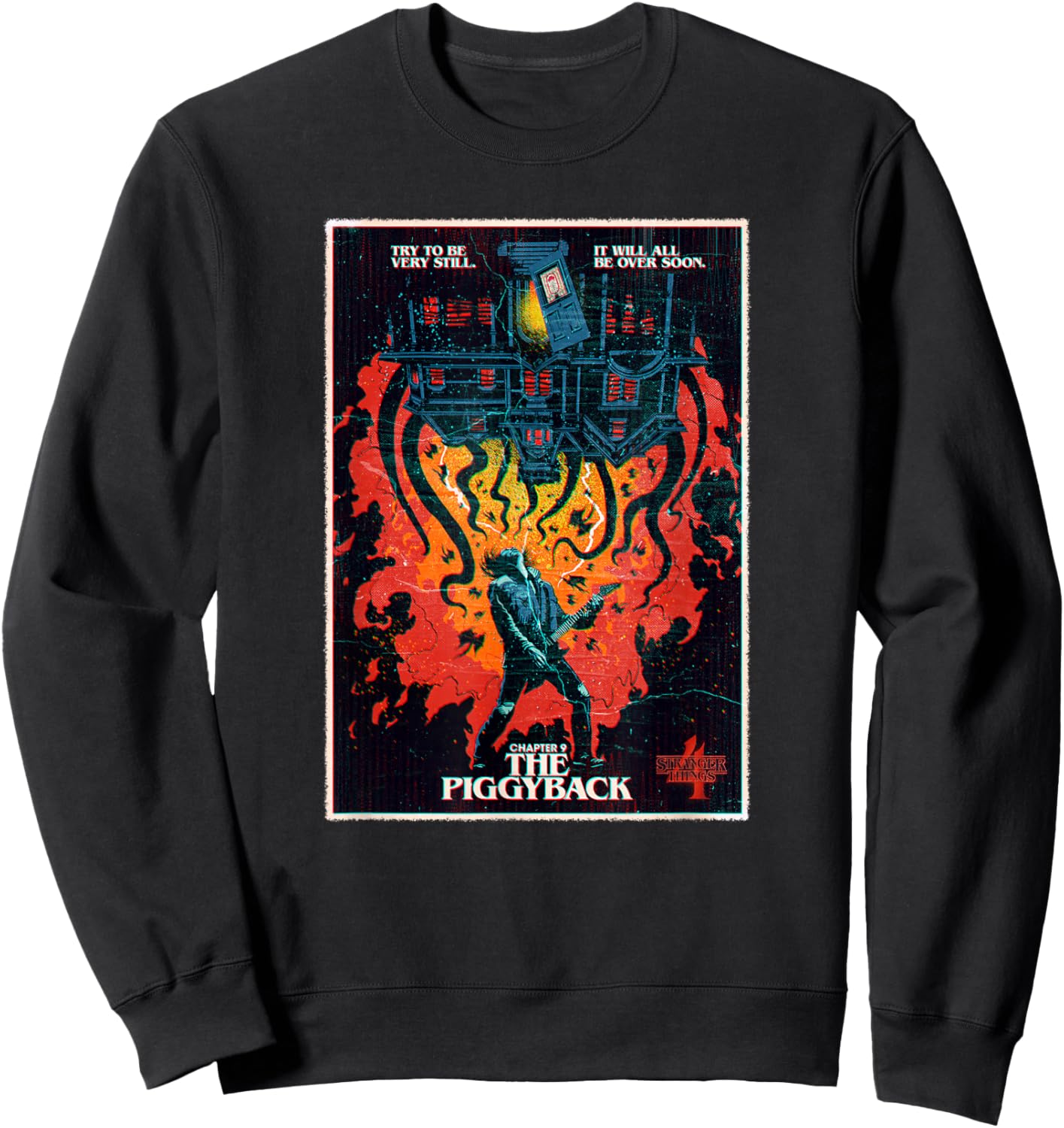 Stranger Things 4 Chapter 9 The Piggyback Eddie Poster Sweatshirt - Sweatshirt | Black