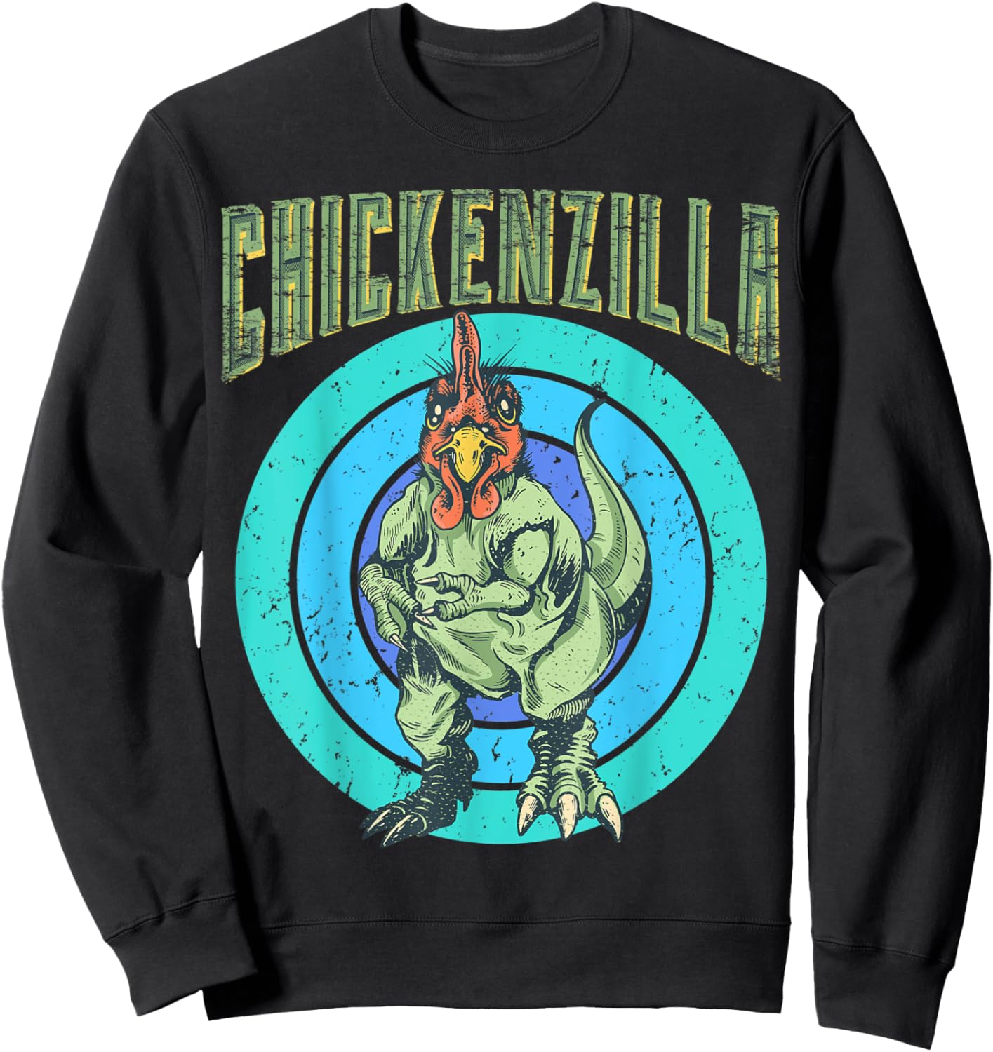 Chickenzilla Funny Chicken Shirt Dinosaur Chicken Lover Sweatshirt - Sweatshirt | Black