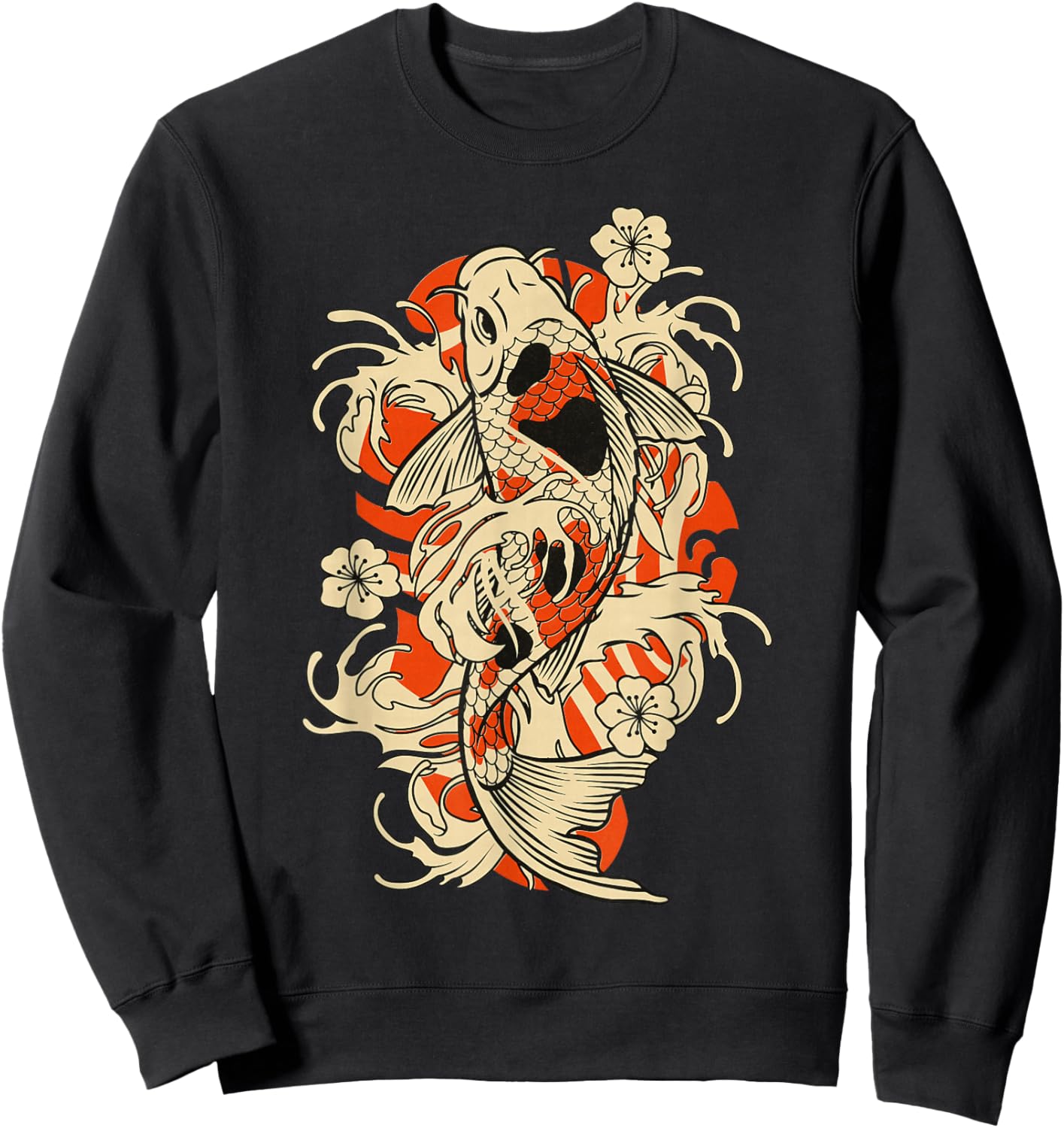 Vintage Japanese Koi Fish Japan Sweatshirt - Sweatshirt | Black
