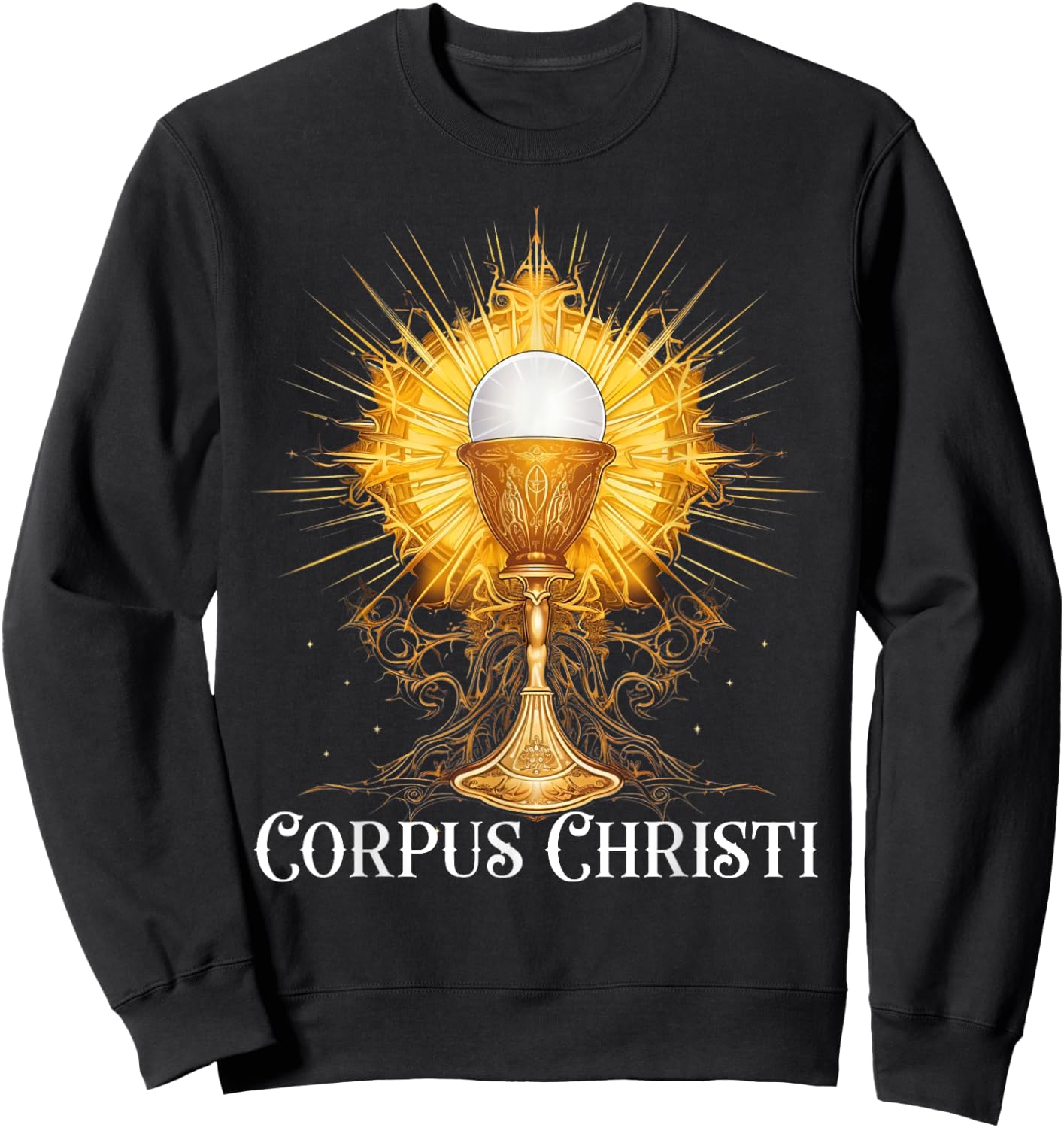 Eucharistic Adoration Traditional Latin Mass Catholic Sweatshirt - Sweatshirt | Black