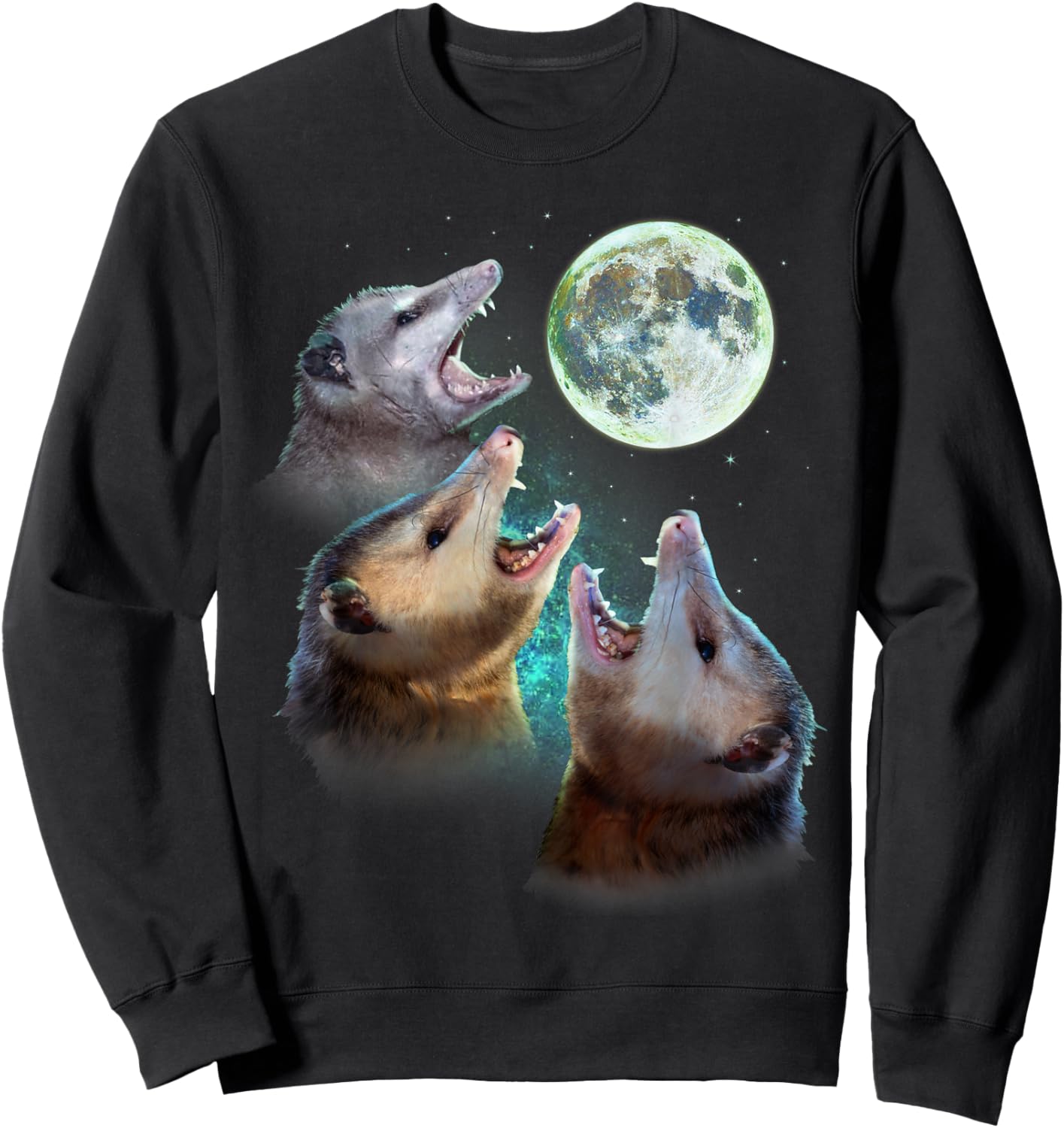 Three Opposum Moon With 3 Possums And Dead Moon Costume Sweatshirt - Sweatshirt | Black