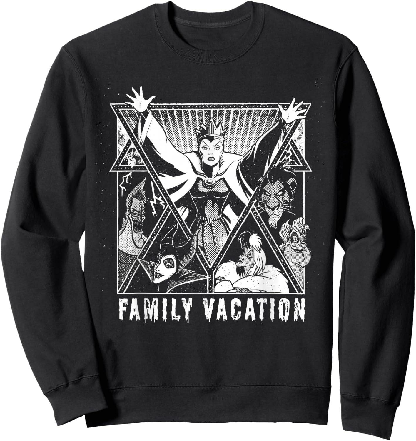 Disney Villains Graphic Print Group Family Vacation Trip Sweatshirt - Sweatshirt | Black