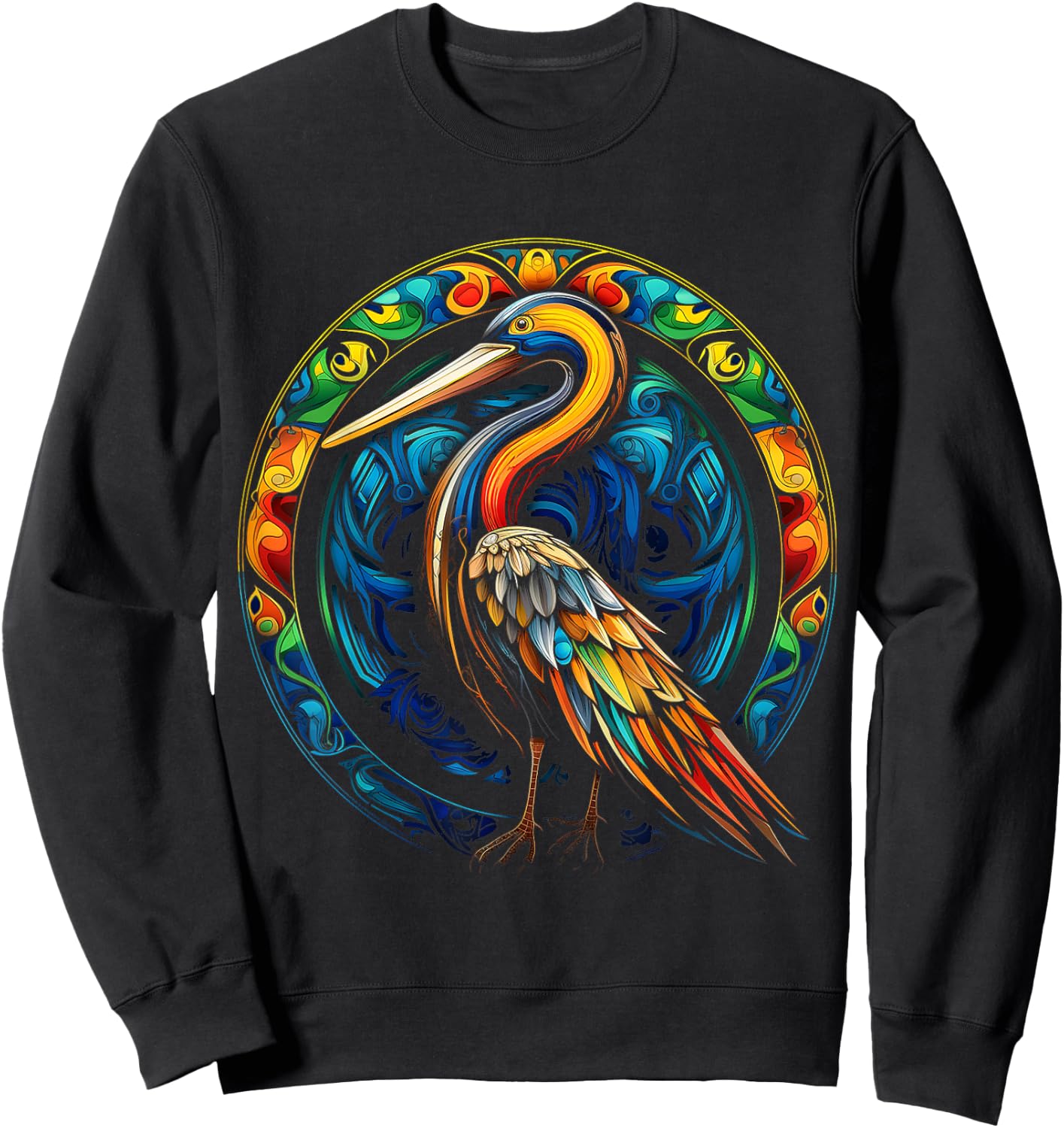 Pelican Animal Graphic Art Pelican Sweatshirt - Sweatshirt | Black