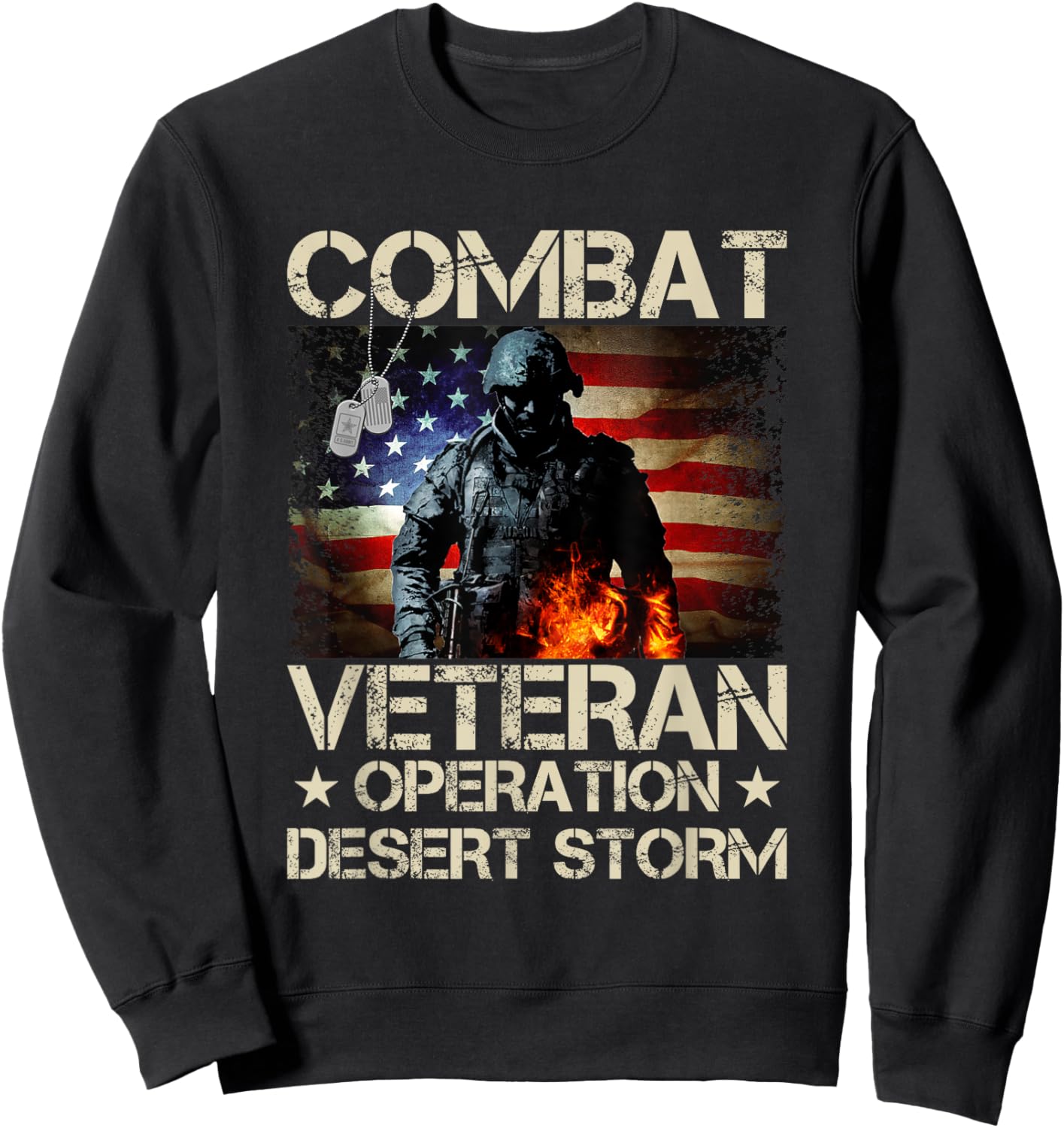 Memorial Day Veteran's Day Desert Storm Military Soldier Sweatshirt - Sweatshirt | Black