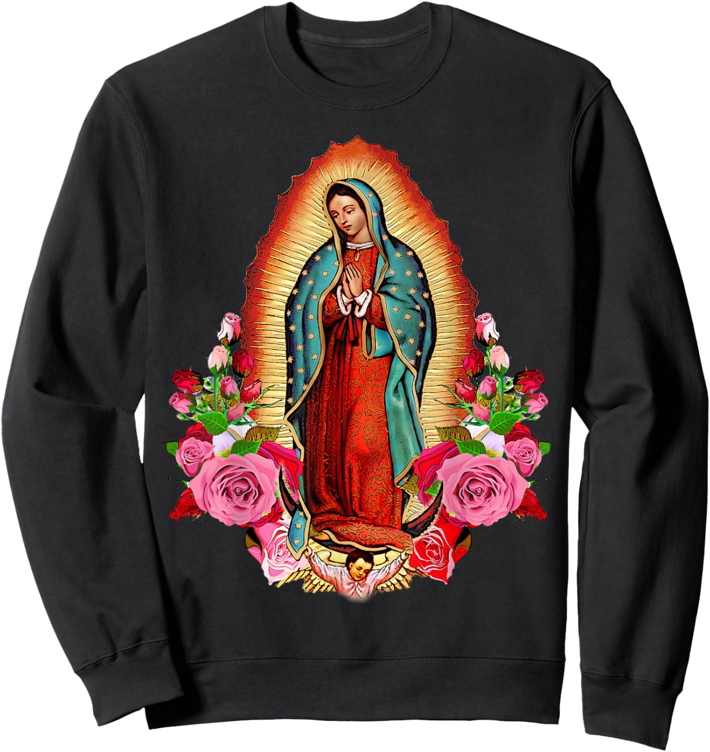 Our Lady of Guadalupe Virgin Mary Sweatshirt - Sweatshirt | Black