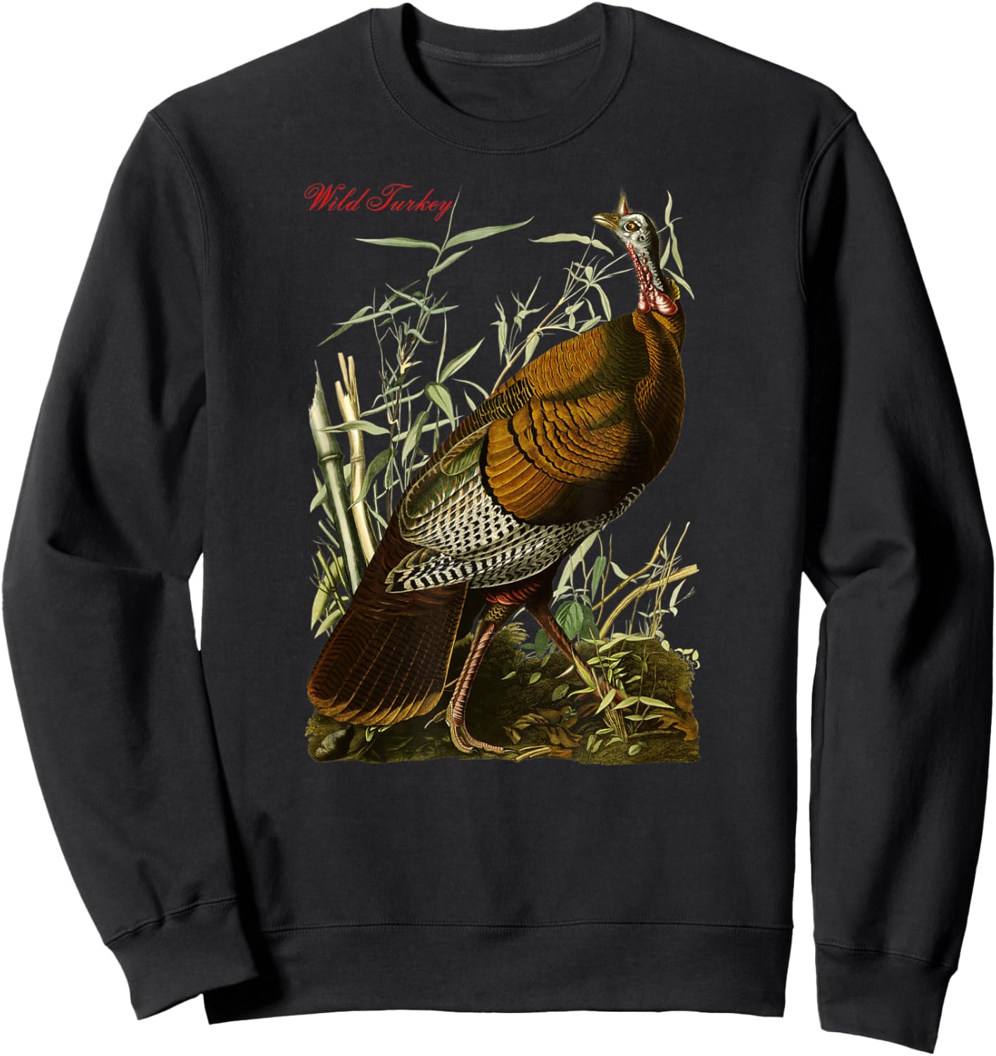 Audubon Wild Turkey North American Birds Education Christmas Sweatshirt - Sweatshirt | Black