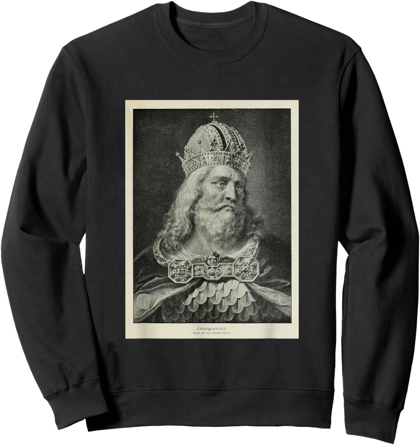 Vintage Charlemagne Illustrative Portrait (1912) Sweatshirt - Sweatshirt | Black