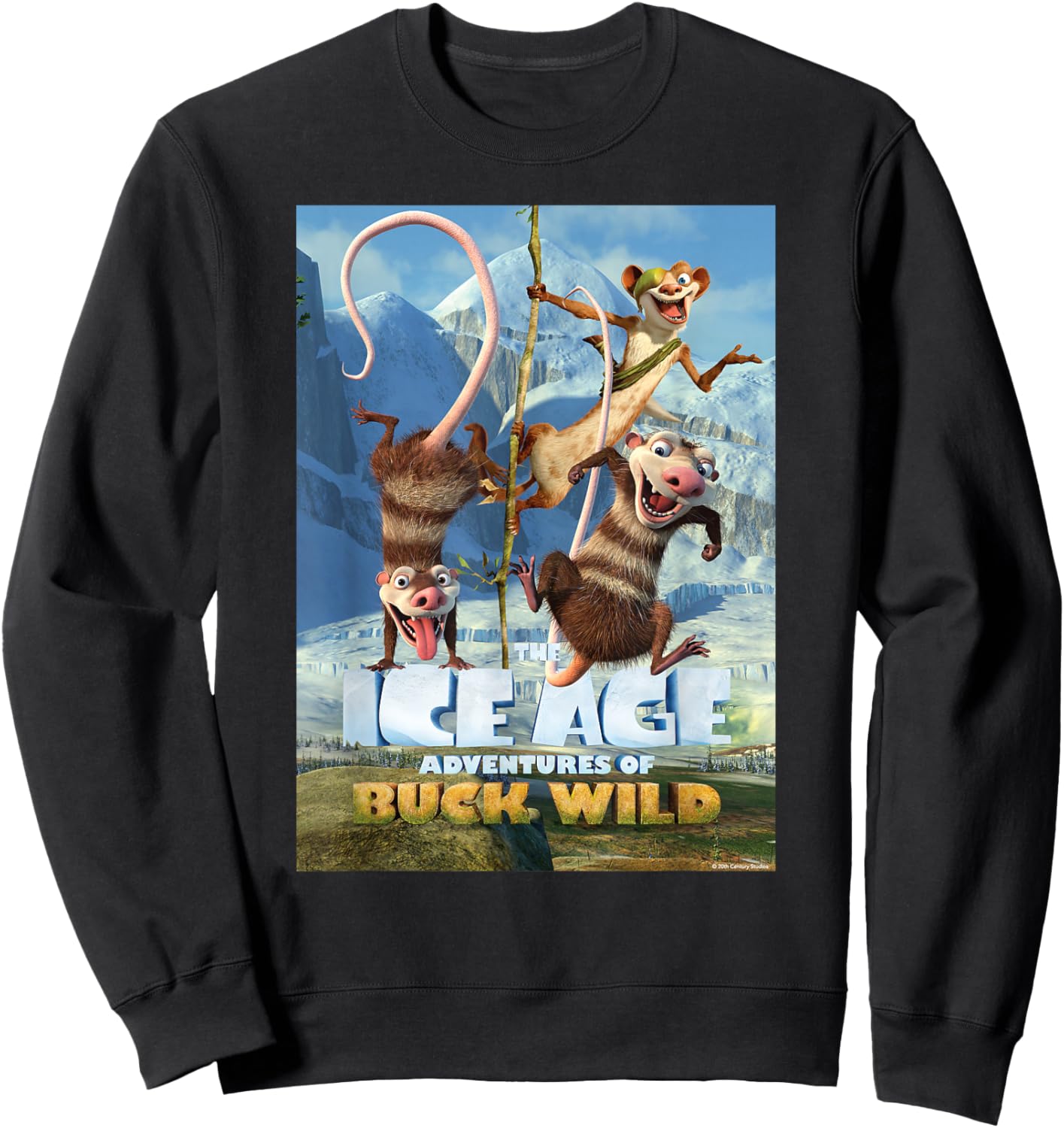 20th Century Fox Ice Age Adventures of Buck Wild -Adults and Youth , Black, Small Sweatshirt - Sweatshirt | Black