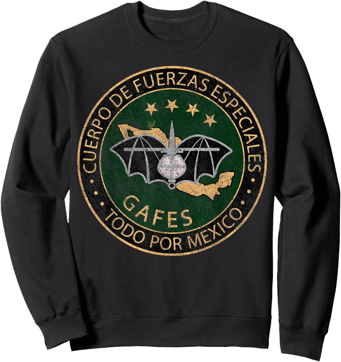 GAFES GAFE Mexican Special Force Fuerzas Mexican Patriot Sweatshirt - Sweatshirt | Black