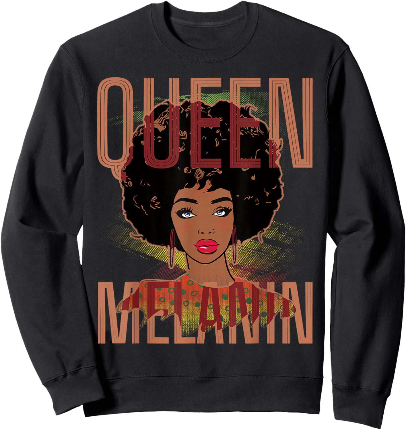 Queen Melanin Shirt Black Culture Pride Afro Woman Girl Sweatshirt - Sweatshirt | Black