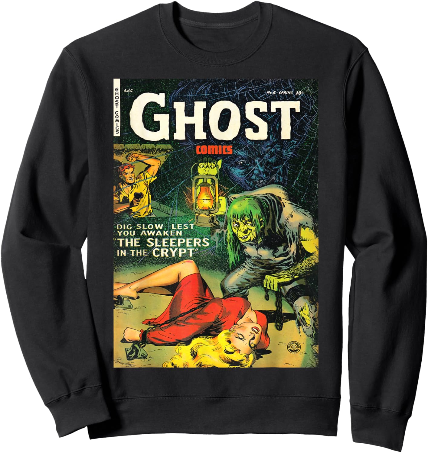 Halloween Horror Vintage Monster Comic Book Retro Scary Sweatshirt - Sweatshirt | Black