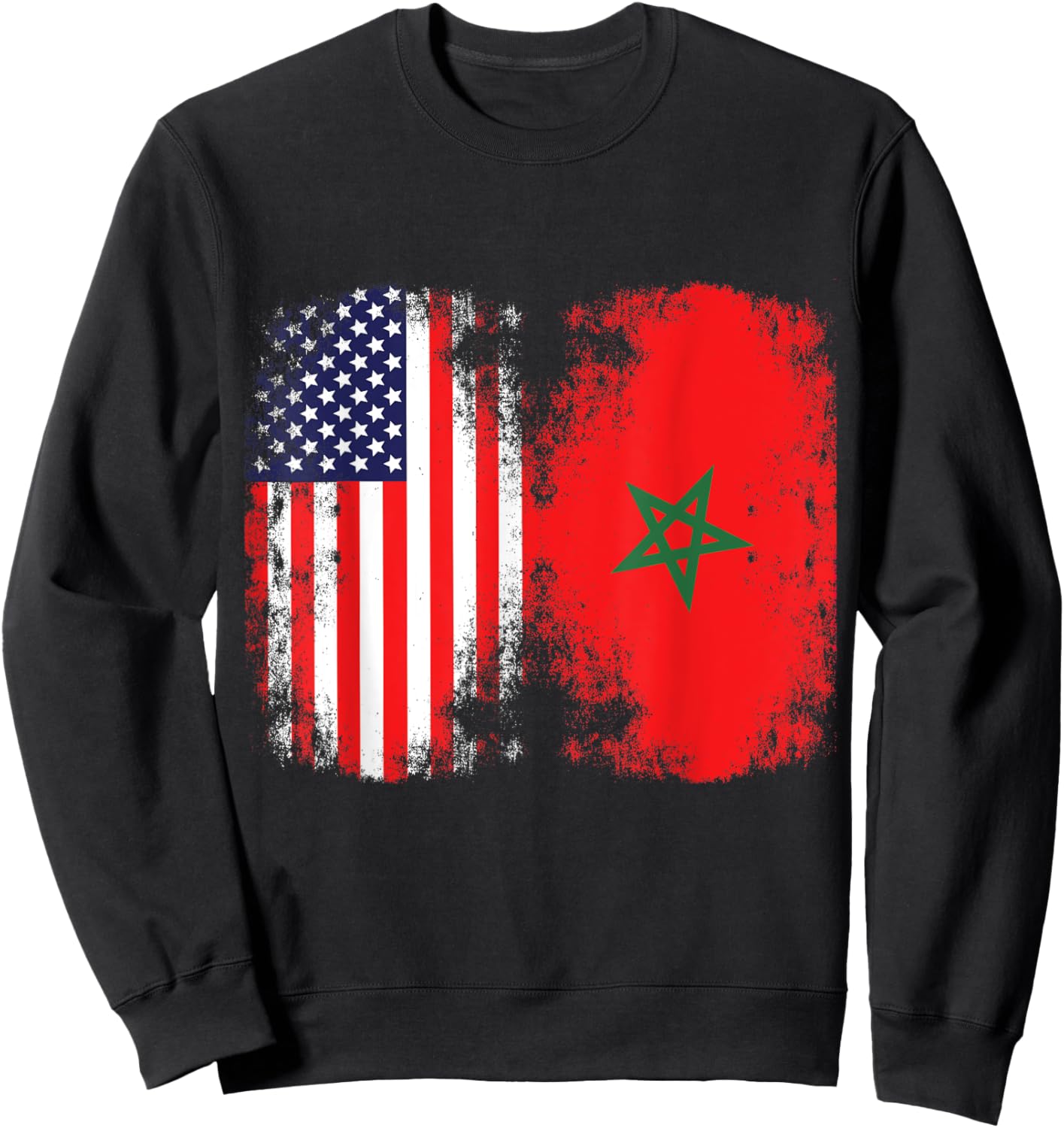 Moorish American Morocco Flag Moroccan Soccer Supporter Sweatshirt - Sweatshirt | Black