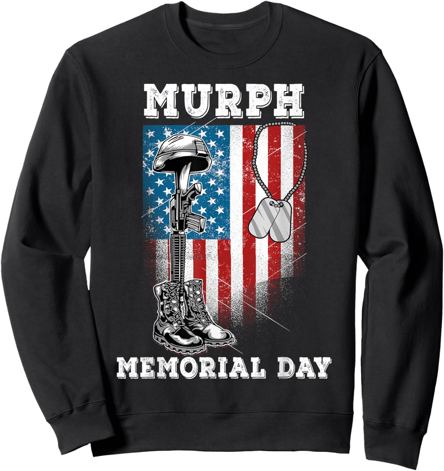Murph 2021 Workout Challenge American Memorial Day Murph Sweatshirt - Sweatshirt | Black