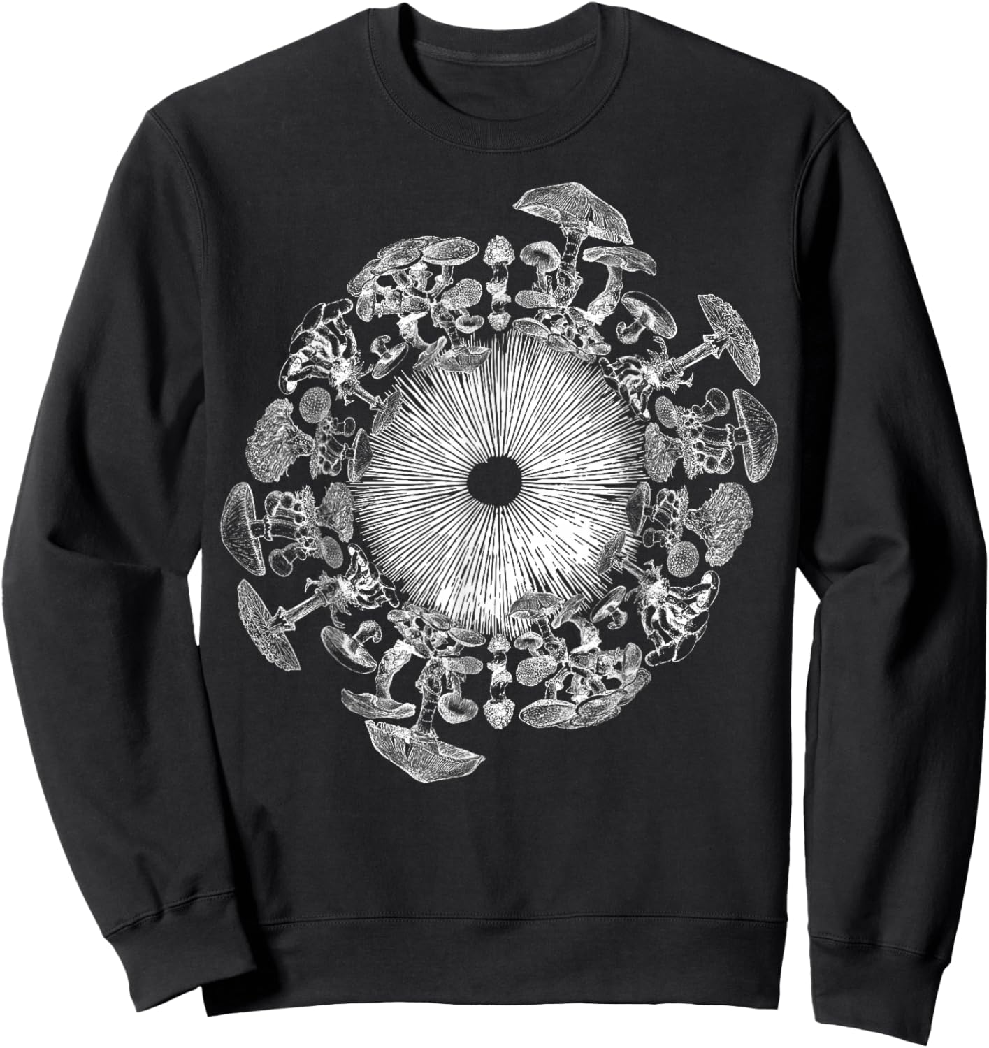 Mushroom Iris Mycology Foraging Mycologist Spore Print Sweatshirt - Sweatshirt | Black