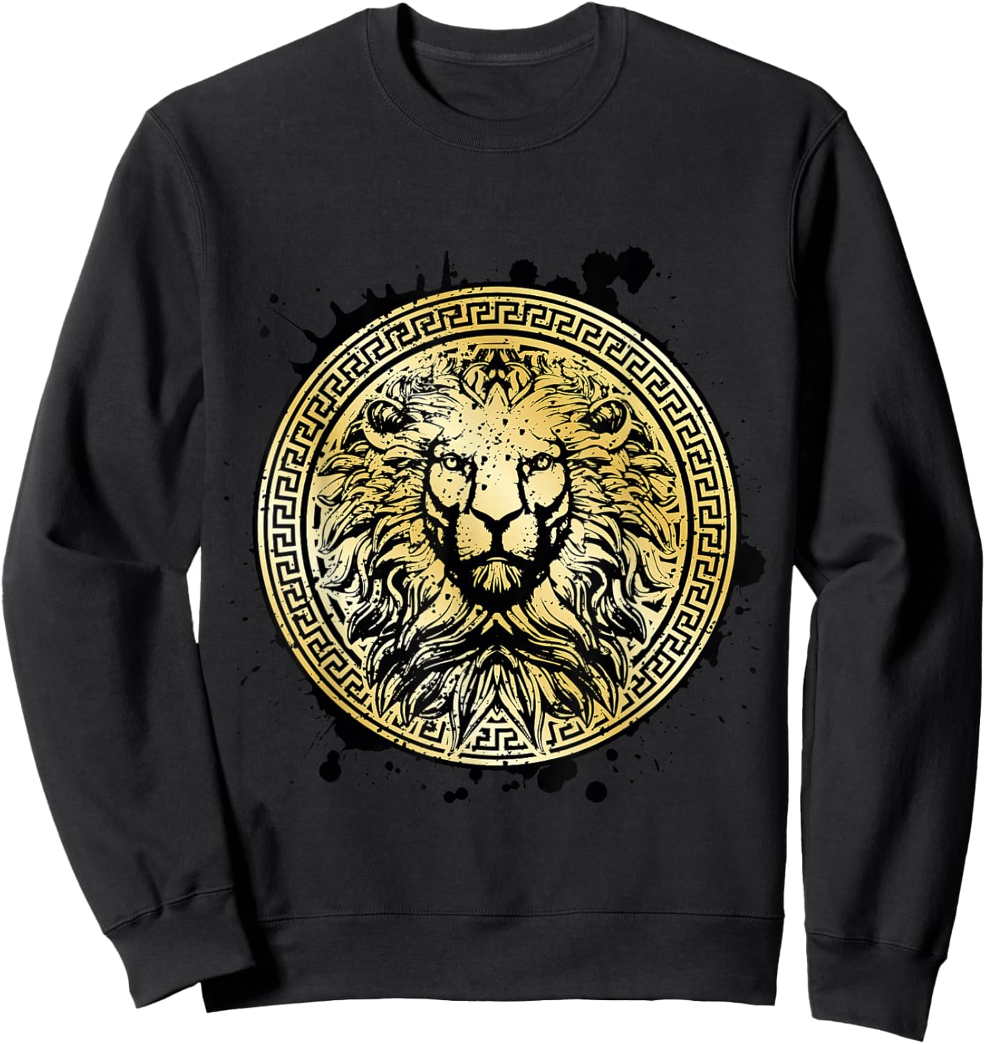 Lion Mythology Gold Beast Workout Motivation Gym Fitness Sweatshirt - Sweatshirt | Black