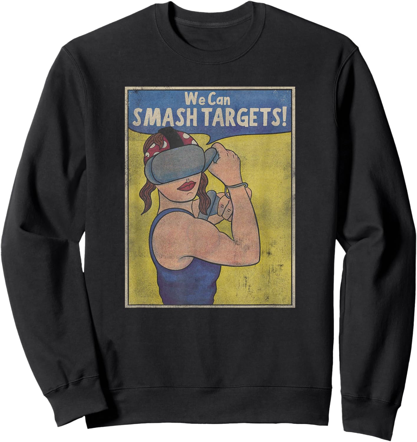 VR Fitness - Virtual Reality Workout - We Can Smash Targets Sweatshirt - Sweatshirt | Black
